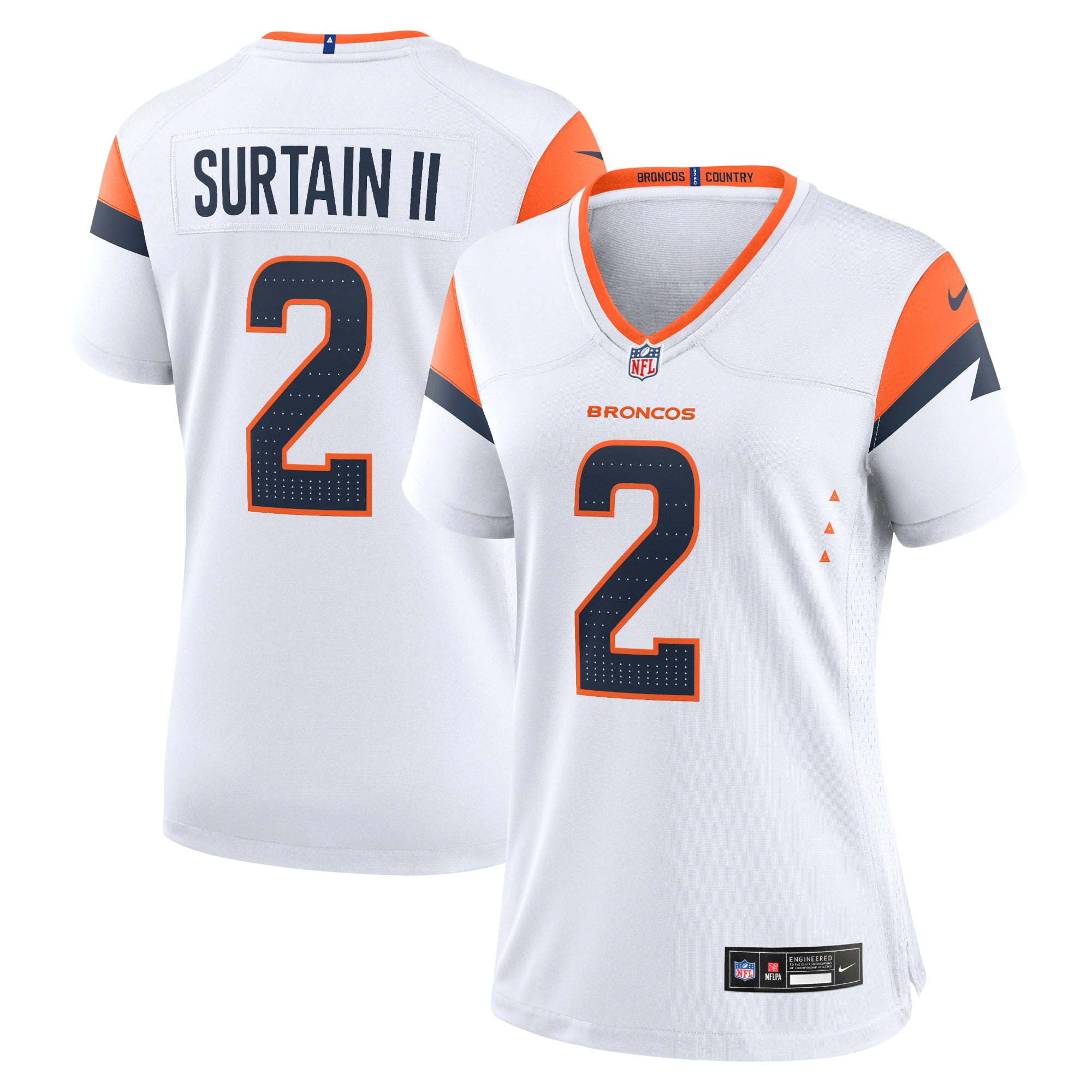 Patrick Surtain II Denver Broncos Women's Team Game Jersey - White