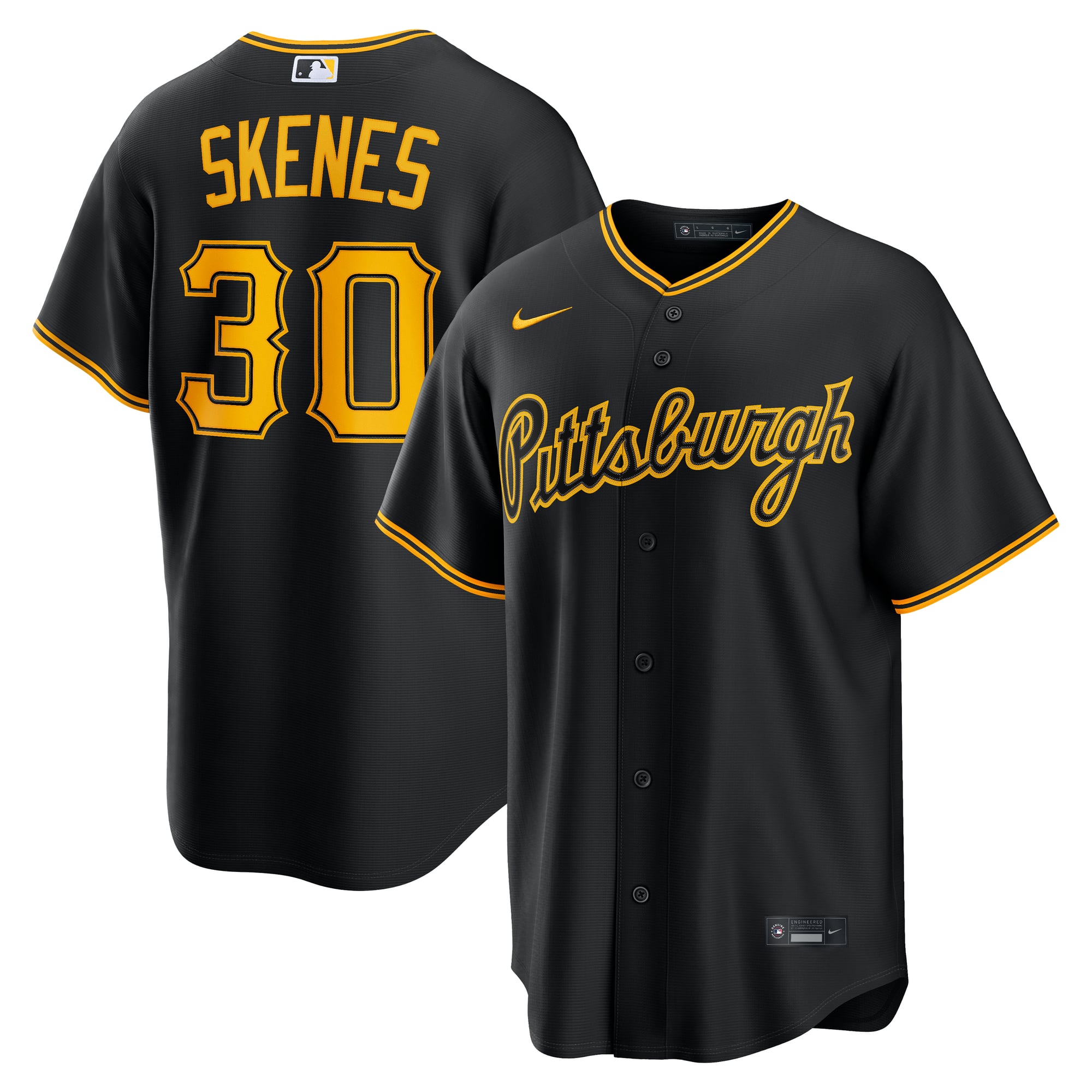 Paul Skenes Pittsburgh Pirates Alternate 2 Jersey - Black - Image 2