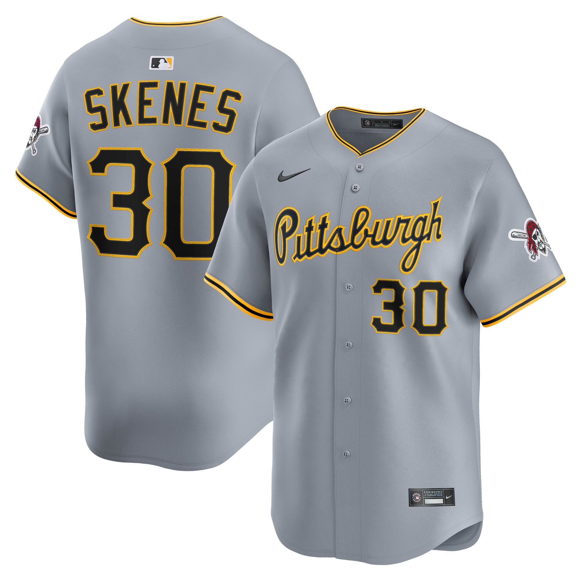 Paul Skenes Pittsburgh Pirates Road Limited Player Jersey - Gray - Image 2