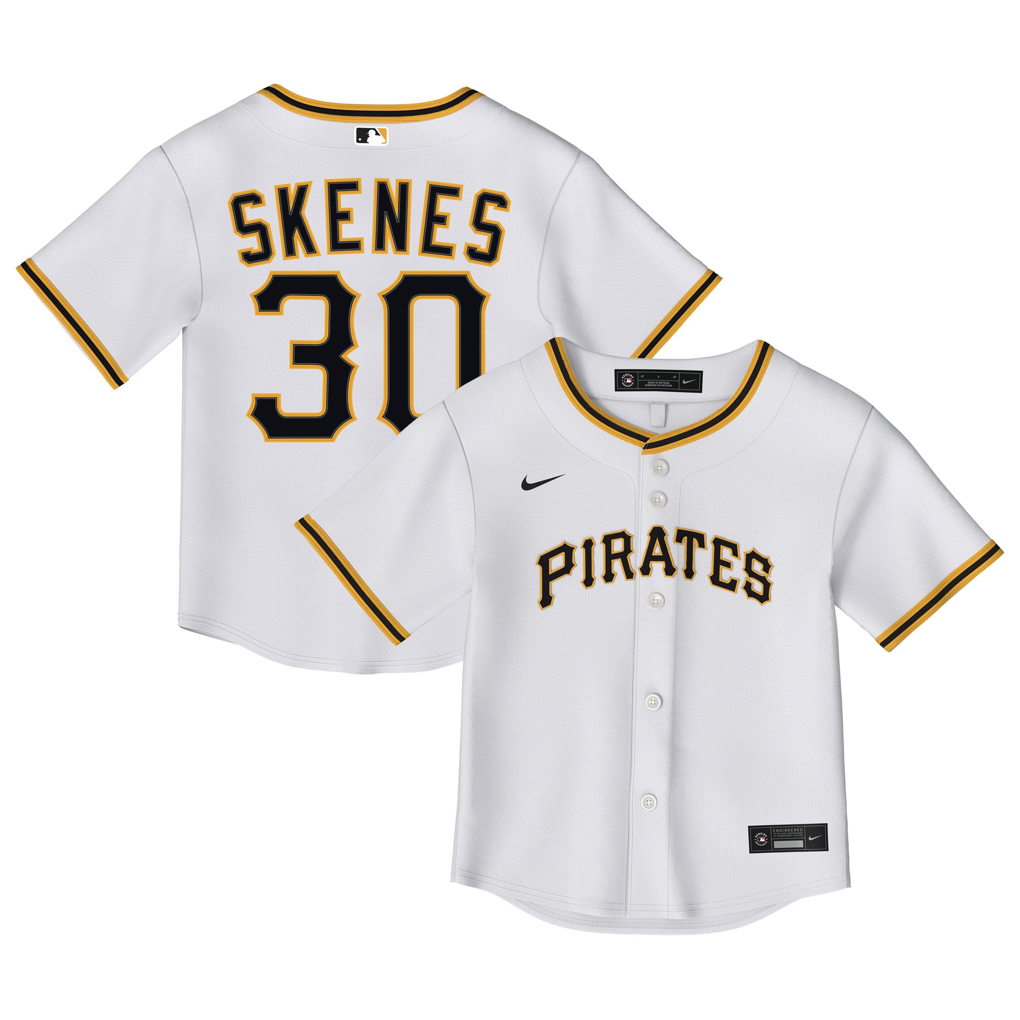 Paul Skenes Pittsburgh Pirates Toddler Home 2.0 Player Jersey - White - Image 2