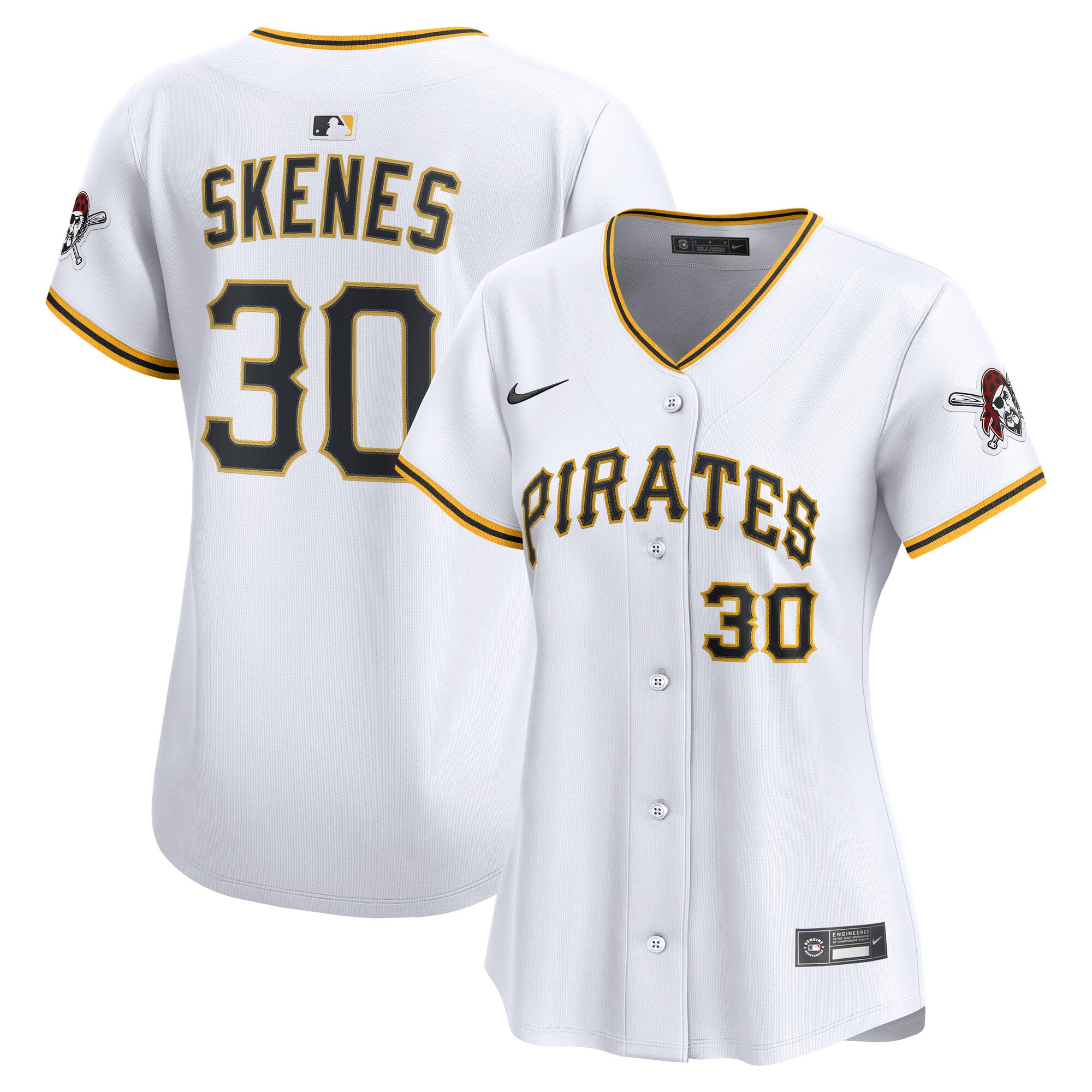 Paul Skenes Pittsburgh Pirates Women's Home Limited Player Jersey - White - Image 2