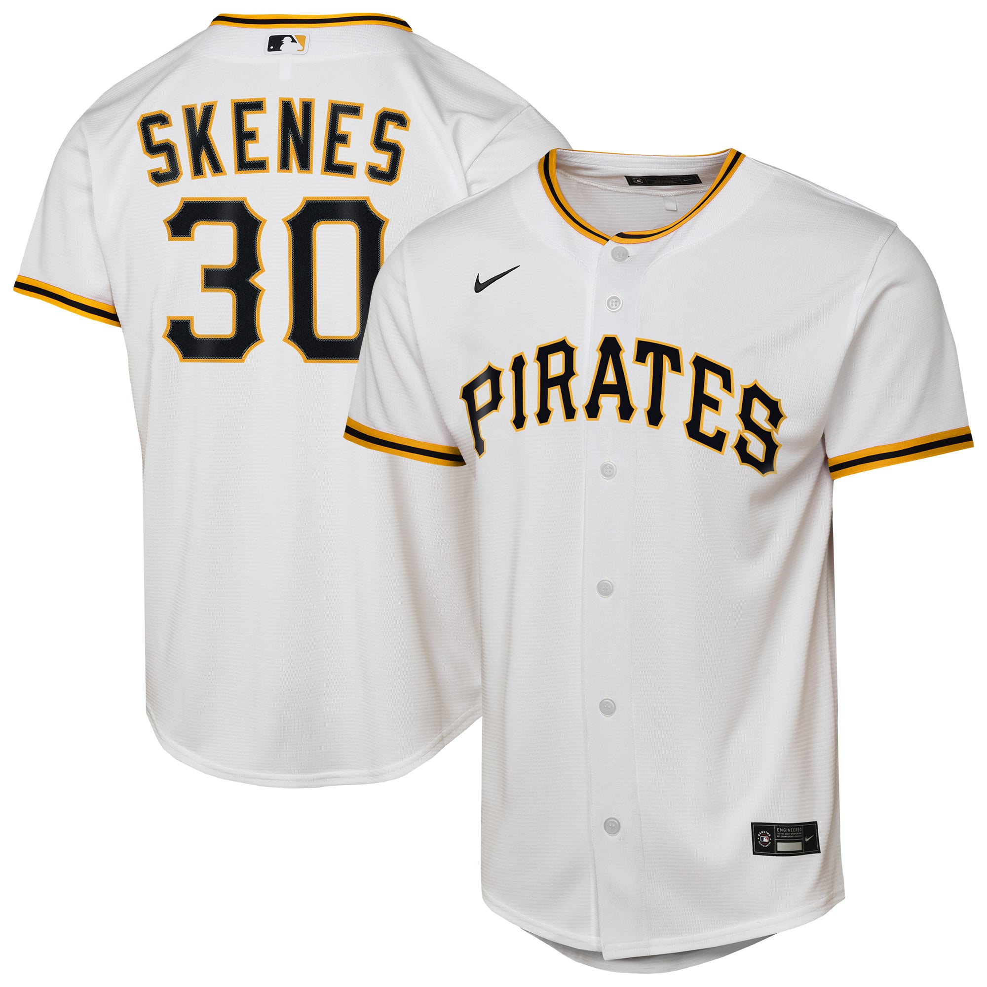 Paul Skenes Pittsburgh Pirates Youth Home Player Jersey - White - Image 2