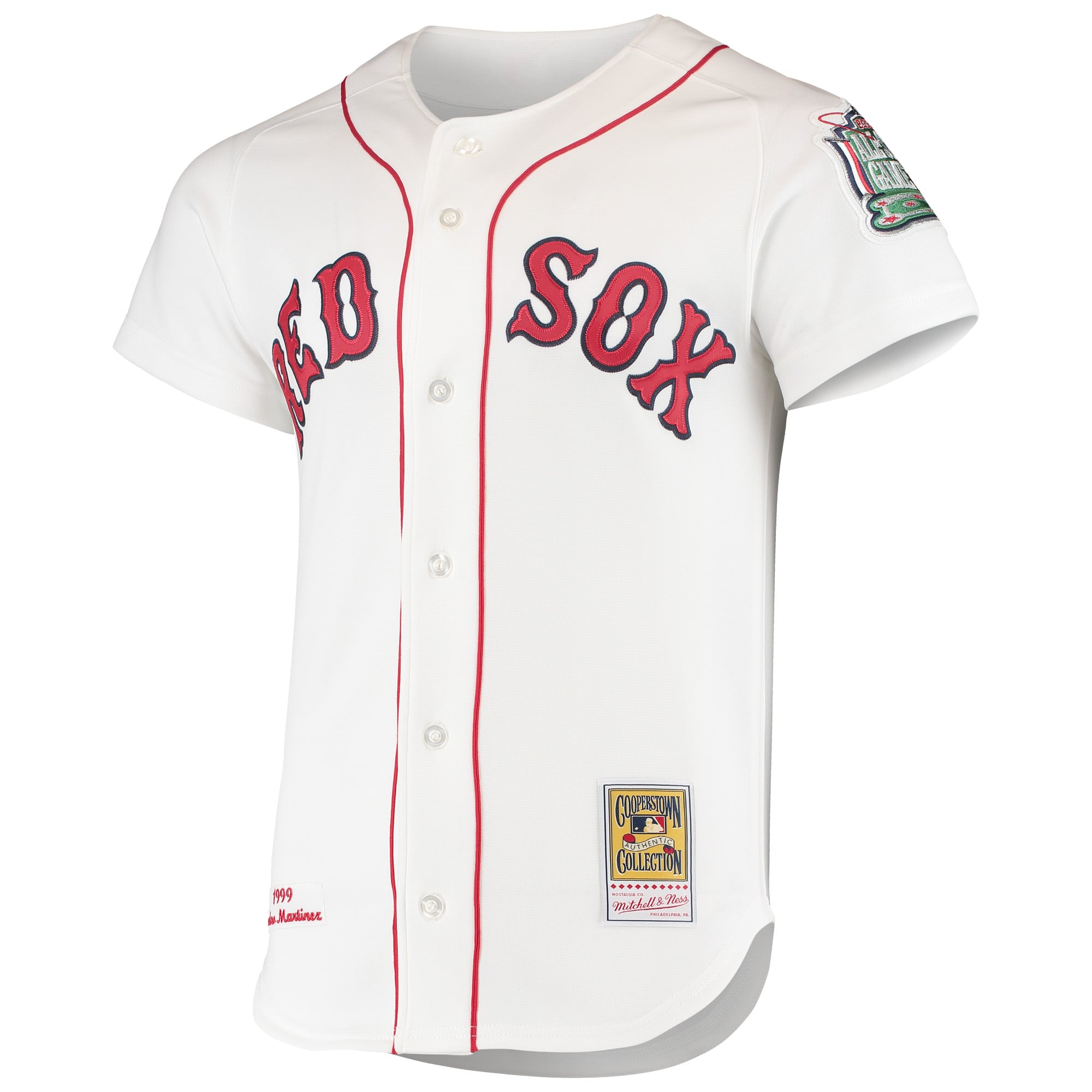 Pedro Martinez Boston Red Sox 1999 Cooperstown Collection Home Jersey - White - Image 3