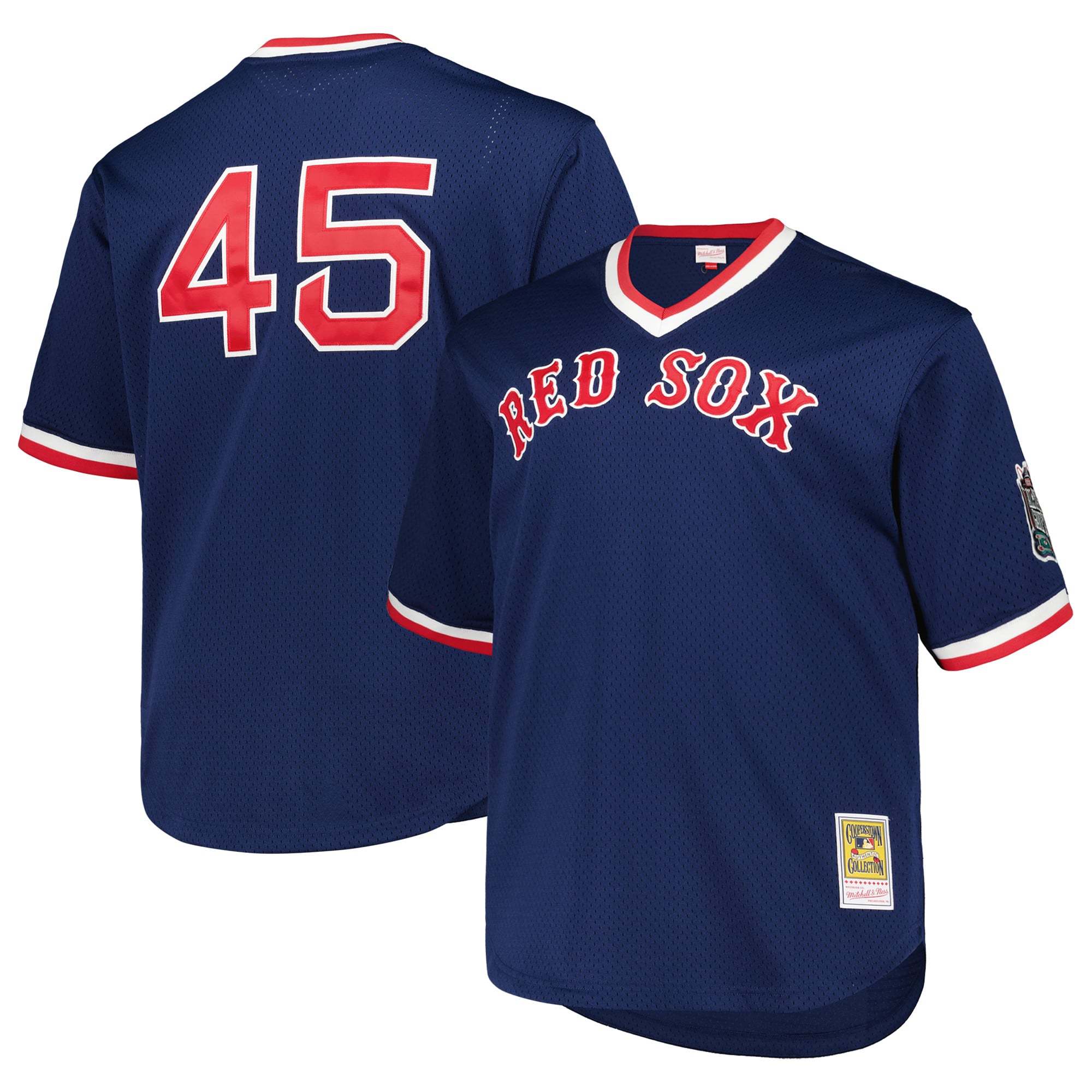 Pedro Martinez Boston Red Sox 1999 Cooperstown Collection Mesh Pullover Jersey - Navy