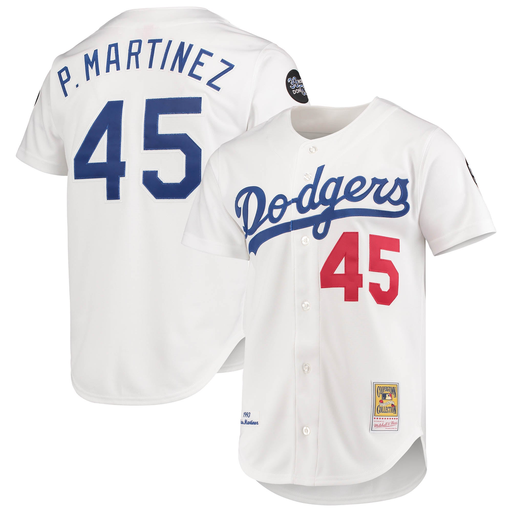 Pedro Martinez Los Angeles Dodgers 1993 Cooperstown Collection Home Jersey - White - Image 2