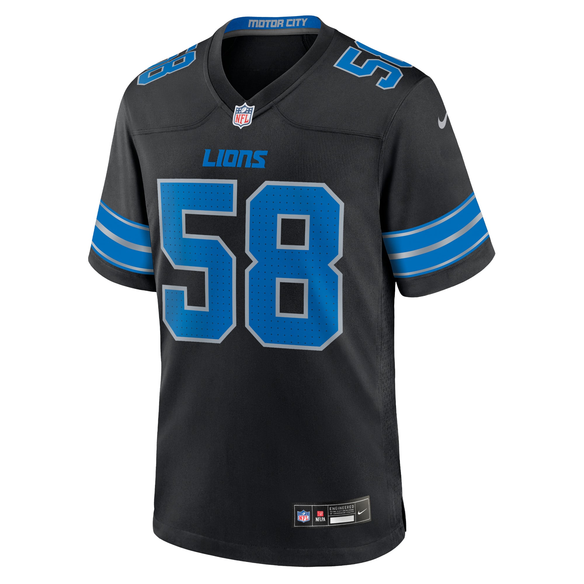 Penei Sewell Detroit Lions Game Jersey - White - Black - Image 3
