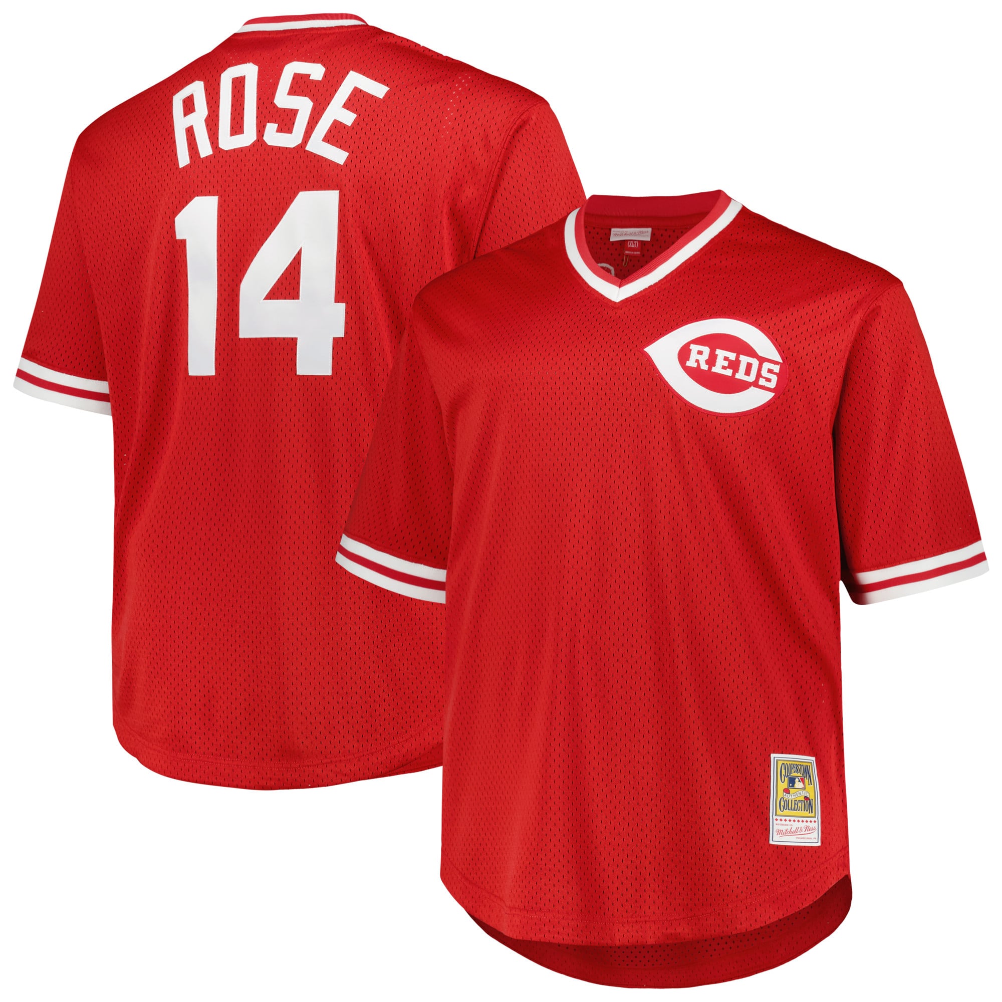 Pete Rose Cincinnati Reds 1984 Cooperstown Collection Mesh Pullover Jersey - Red - Image 2