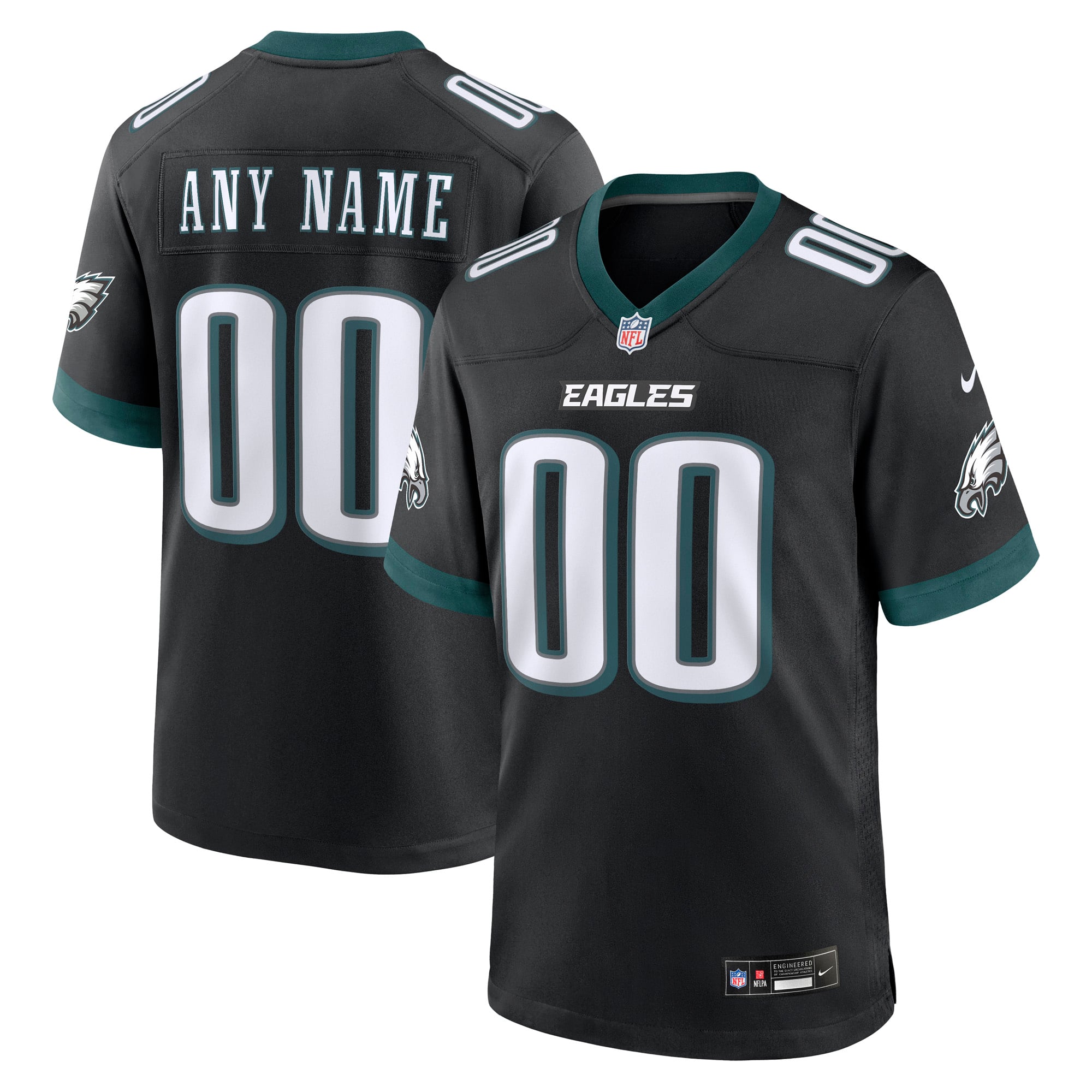 Philadelphia Eagles Alternate Custom Game Jersey - Black