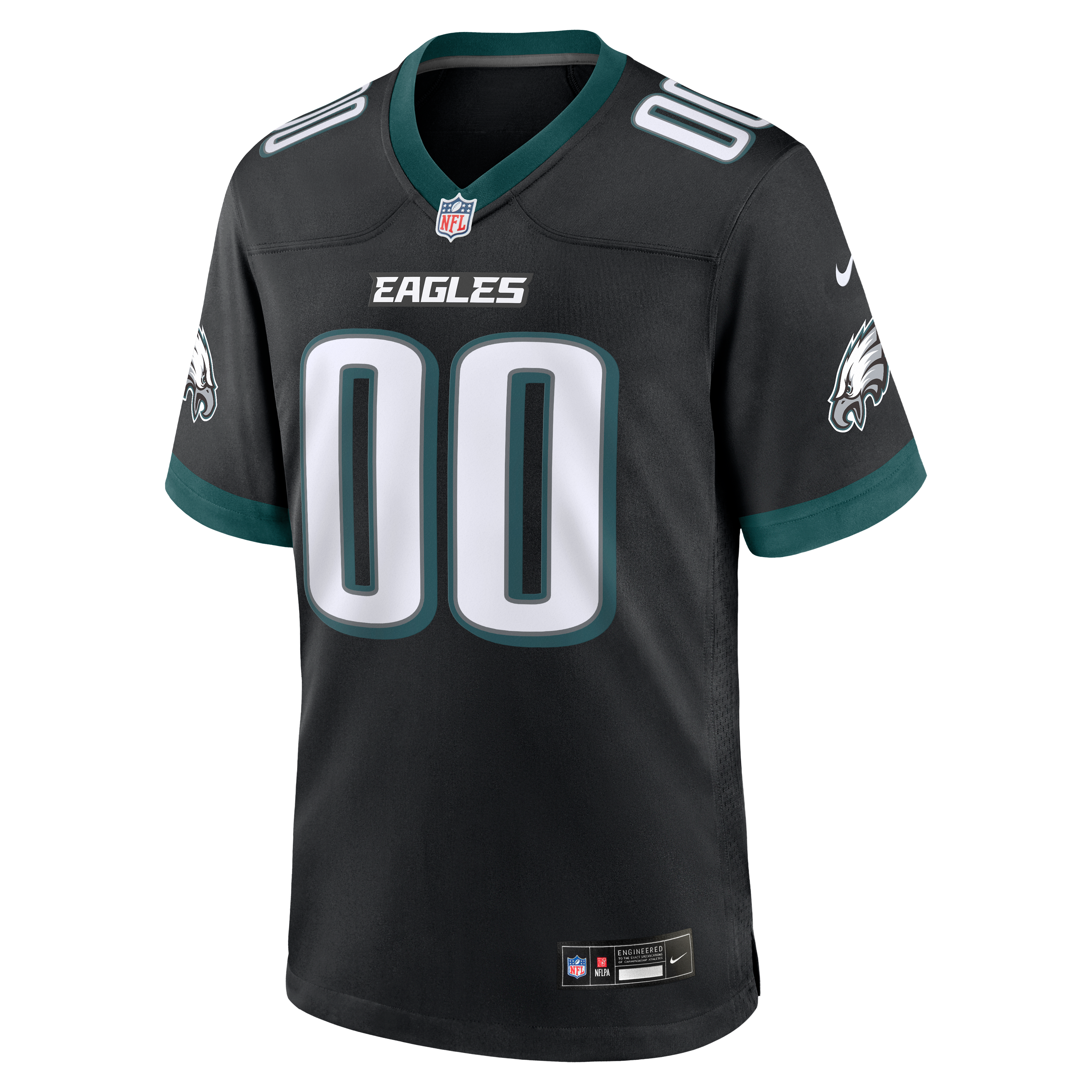 Philadelphia Eagles White Custom Game Jersey - Black - Image 3