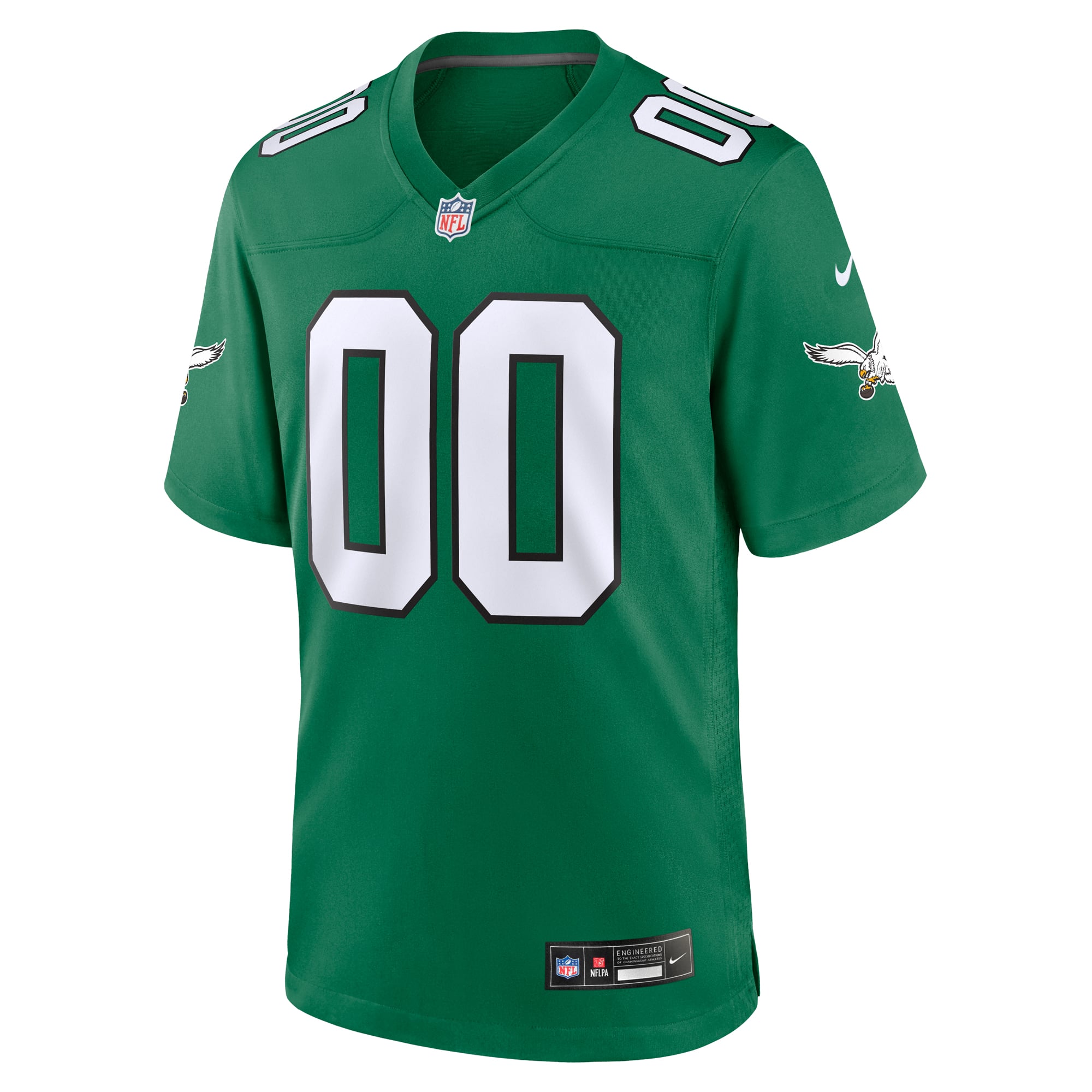 Philadelphia Eagles White Custom Game Jersey - Kelly Green - Image 3