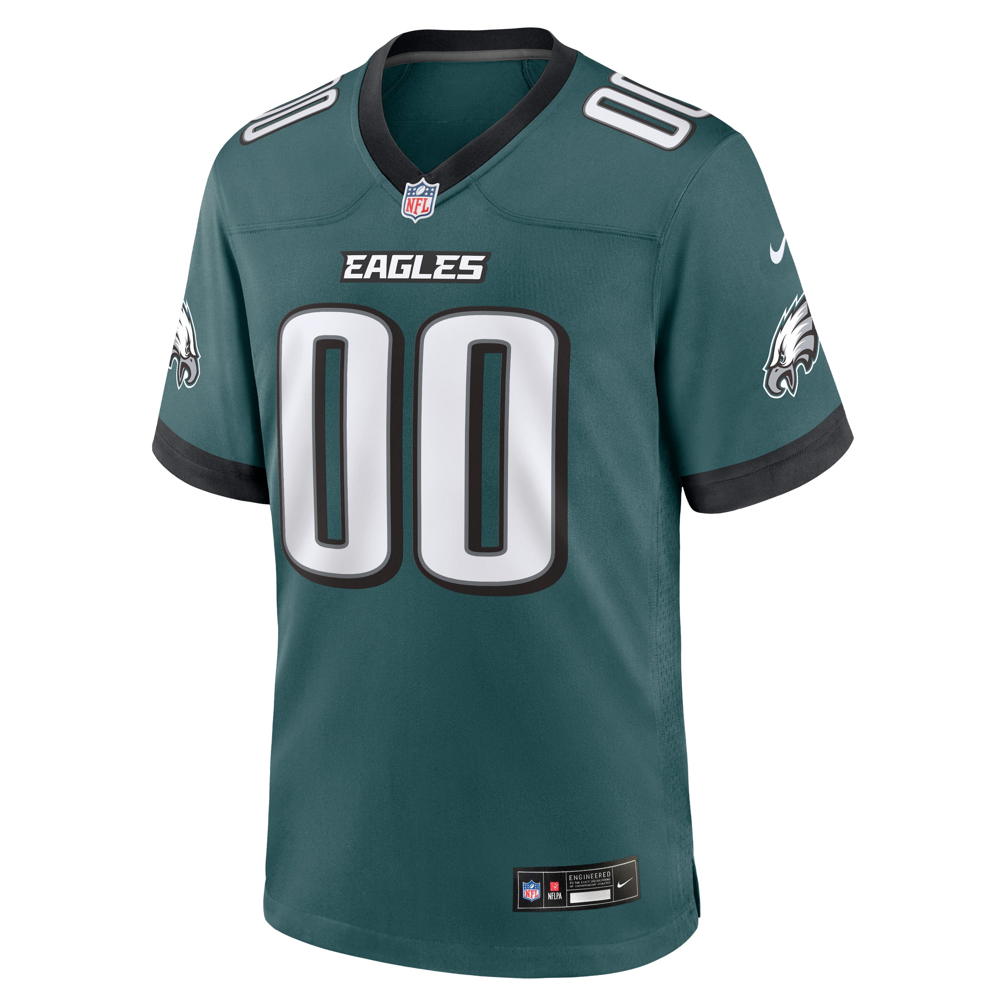 Philadelphia Eagles White Custom Game Jersey - Midnight Green - Image 3