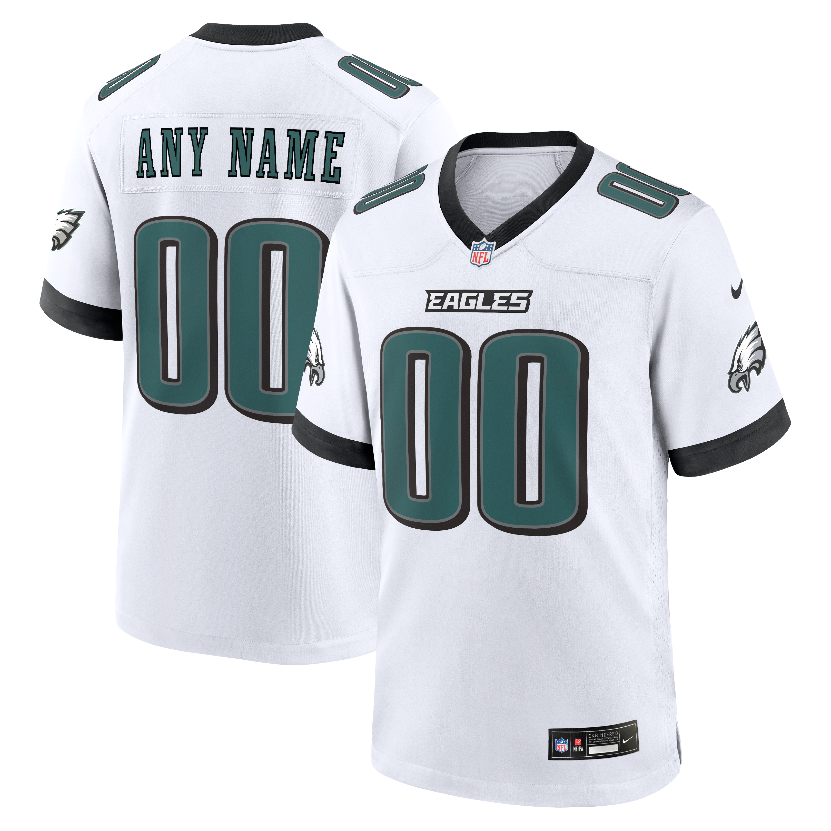 Philadelphia Eagles White Custom Game Jersey - White - Image 2