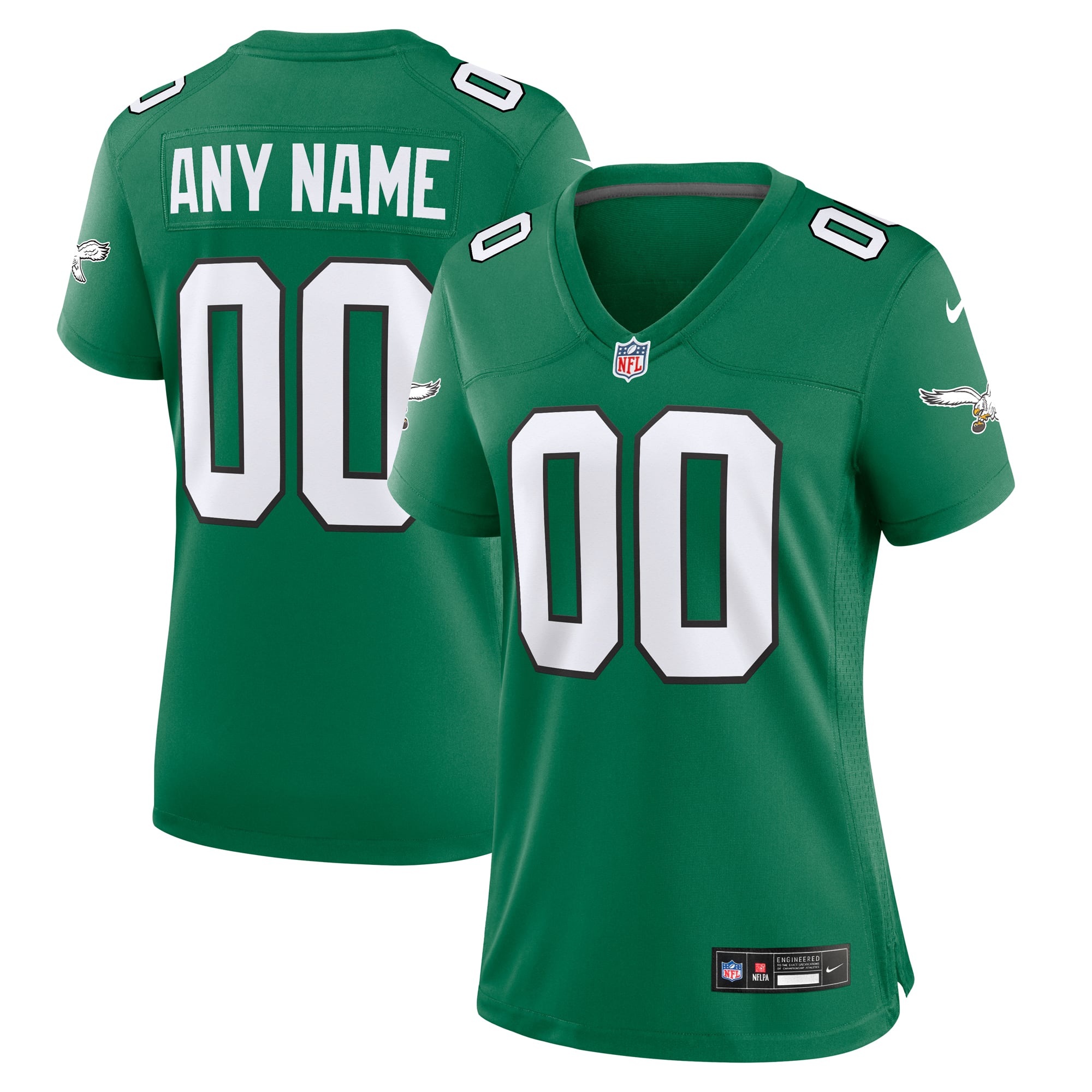 Philadelphia Eagles Women's Team Custom Game Jersey - Kelly Green - Image 2