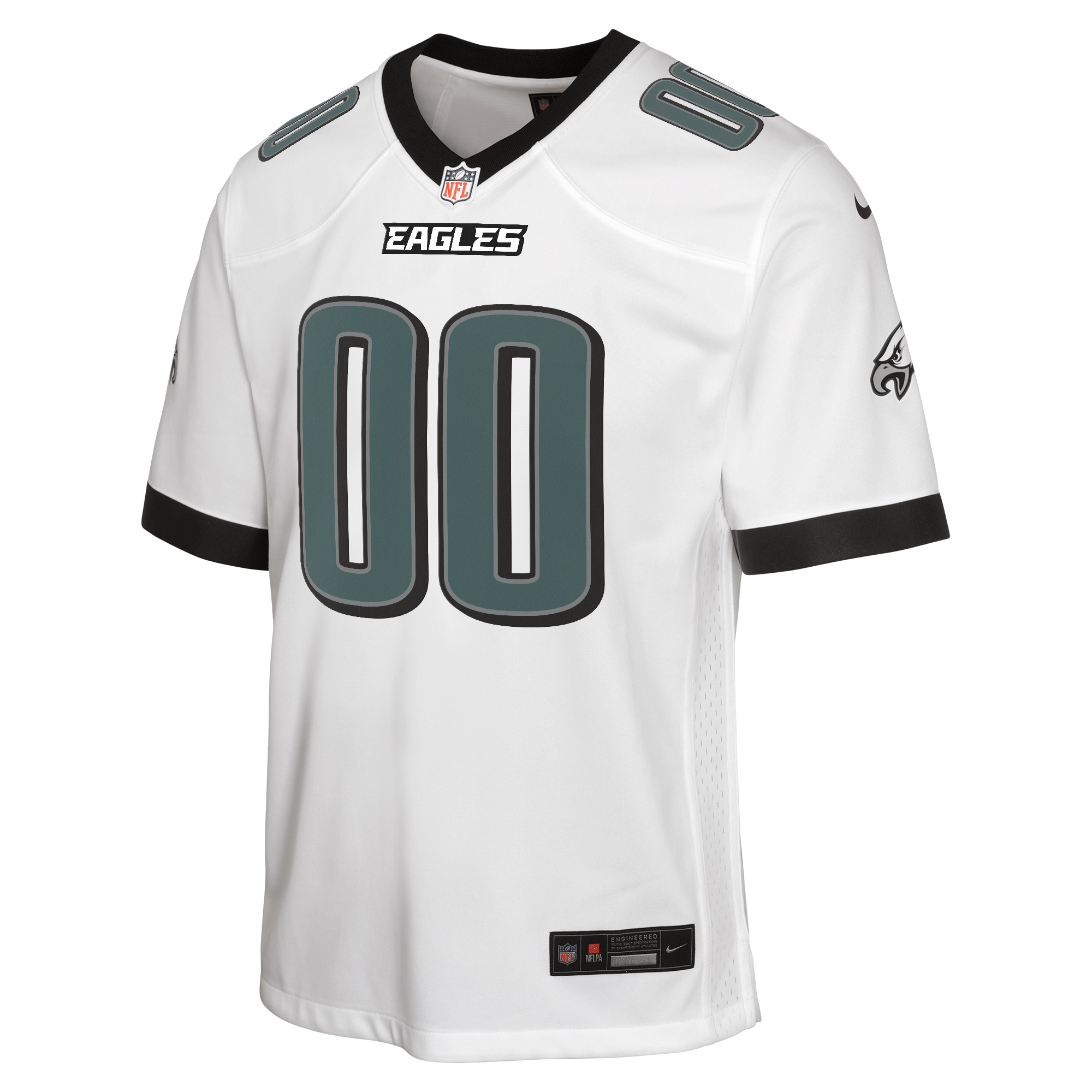 Philadelphia Eagles Youth Away Custom Game Jersey - White - Image 3
