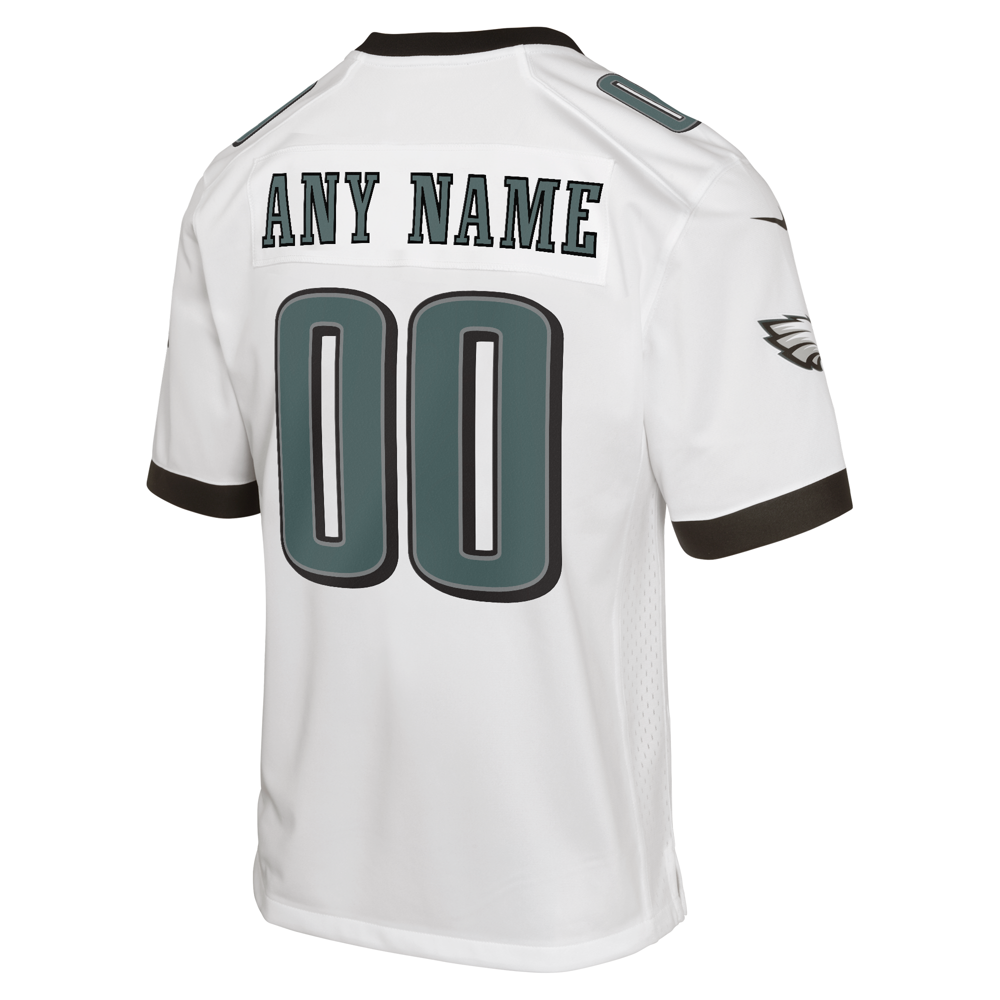 Philadelphia Eagles Youth Away Custom Game Jersey - White - Image 4