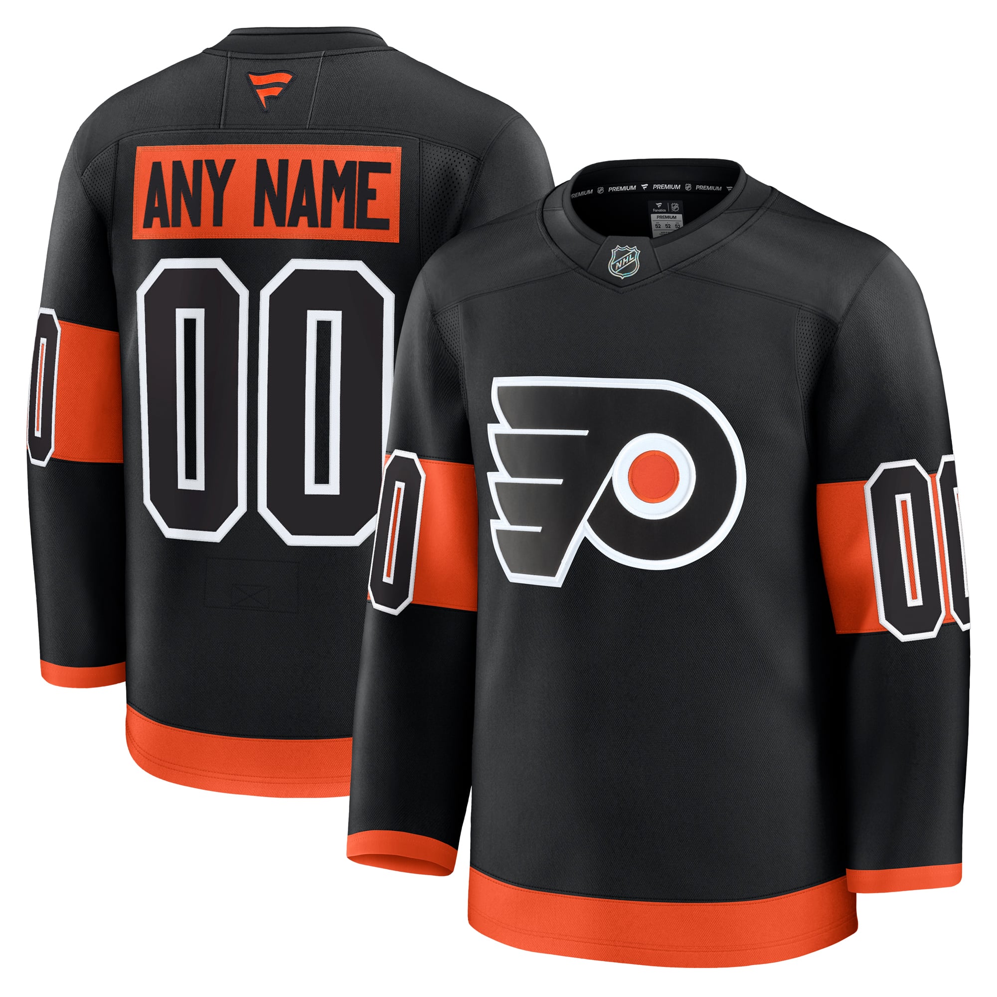 Philadelphia Flyers Away Premium Custom Jersey - Black - Image 2