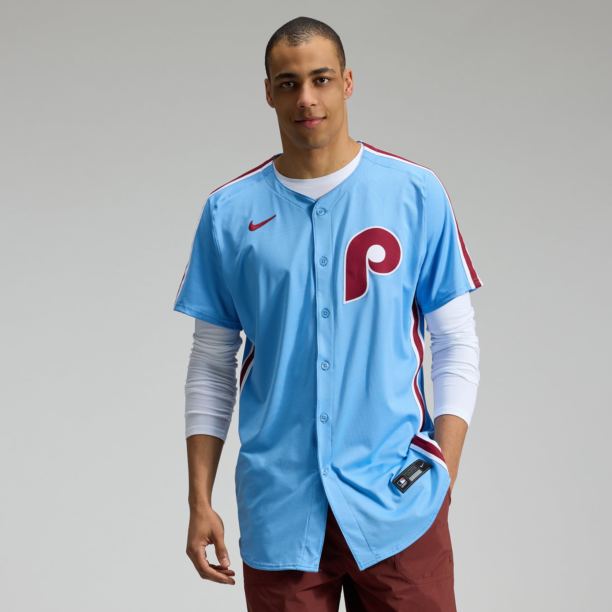 Philadelphia Phillies Home Elite Jersey - Light Blue - Image 5
