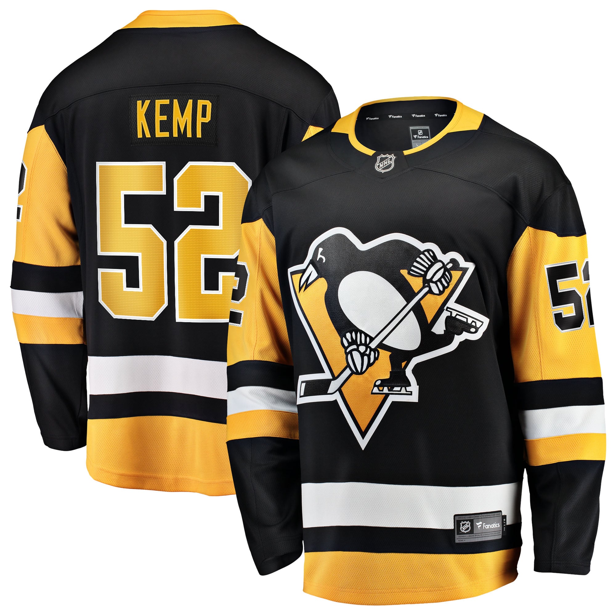 Philip Kemp Pittsburgh Penguins Home Breakaway Jersey - Black - Image 2