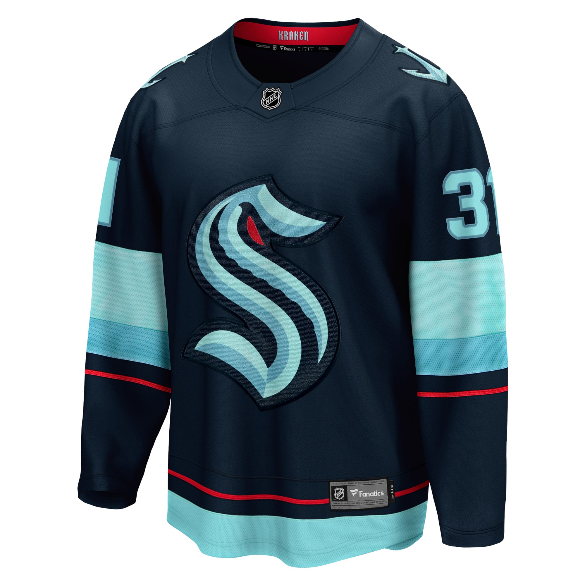 Philipp Grubauer Seattle Kraken Home Breakaway Player Jersey - Navy - Image 3