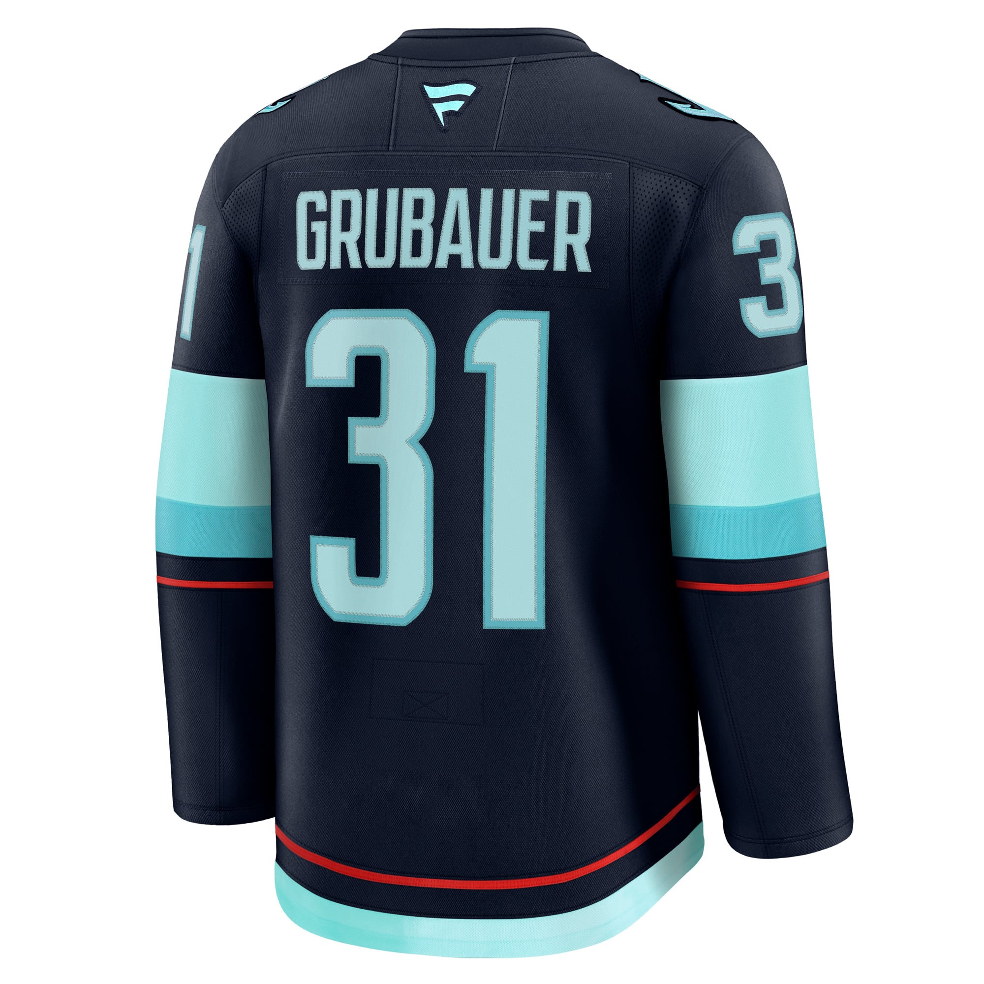 Philipp Grubauer Seattle Kraken Home Premium Jersey - Deep Sea Blue - Image 4