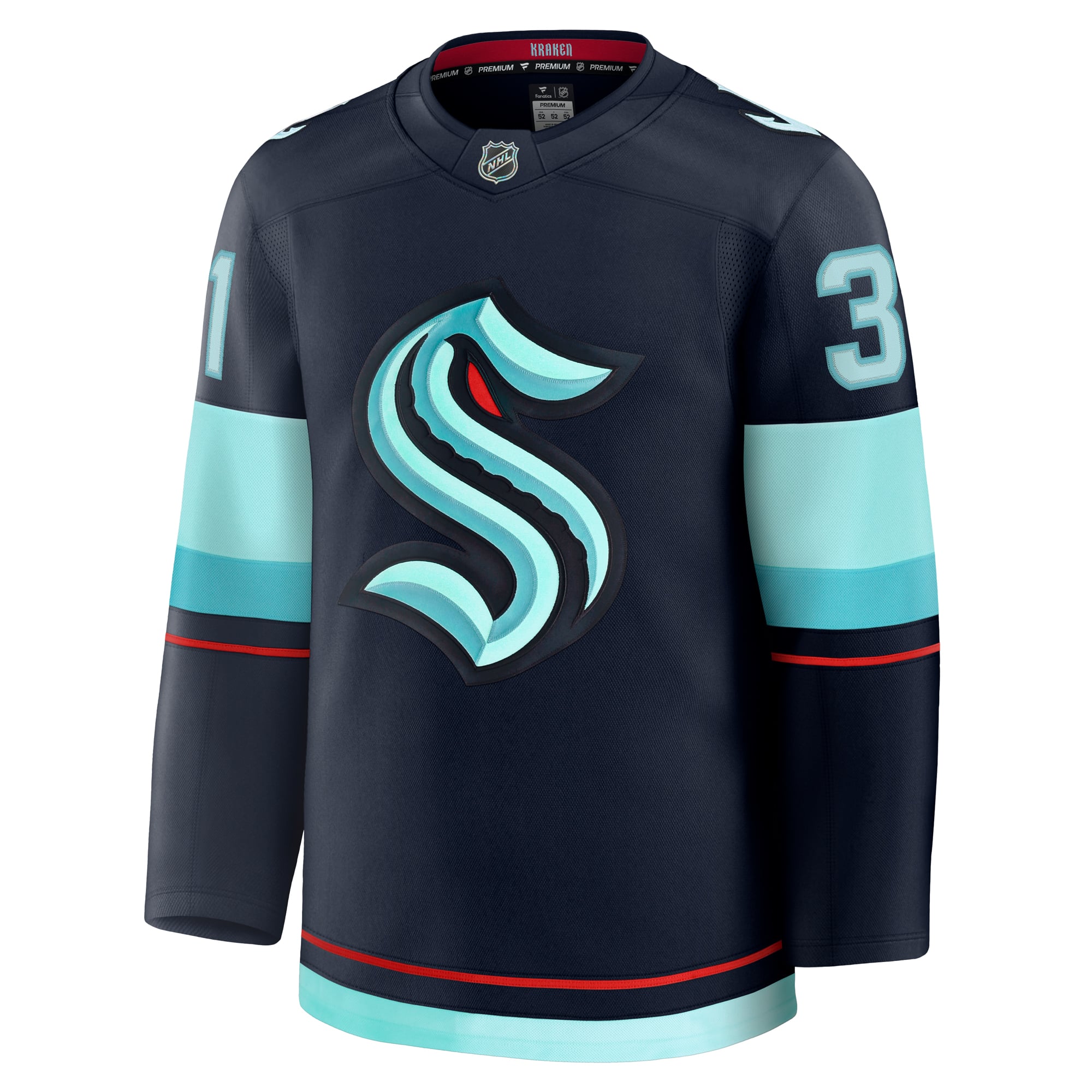 Philipp Grubauer Seattle Kraken Home Premium Jersey - Deep Sea Blue - Image 3