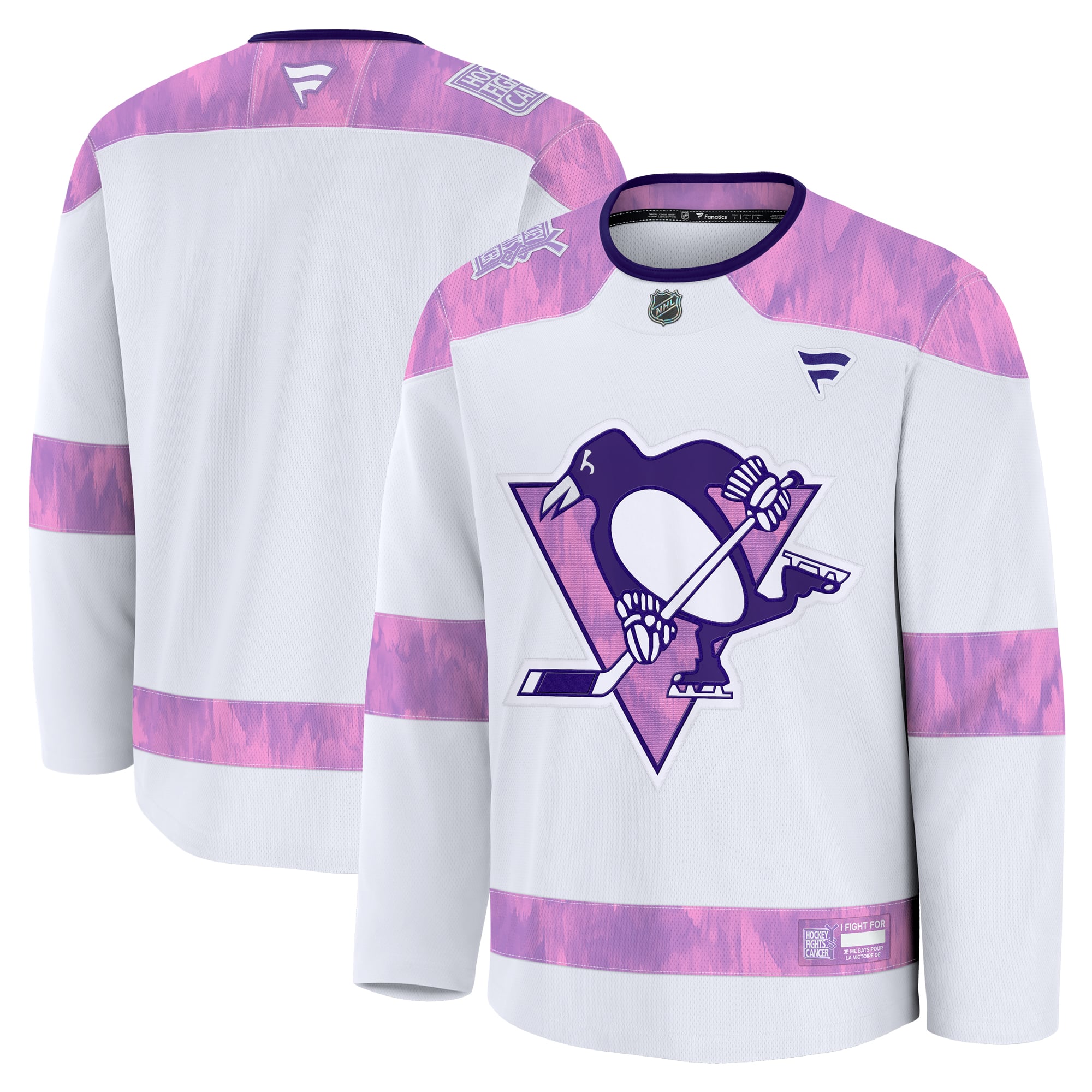 Pittsburgh Penguins 2024 Hockey Fights Cancer Practice Jersey - White - Image 2