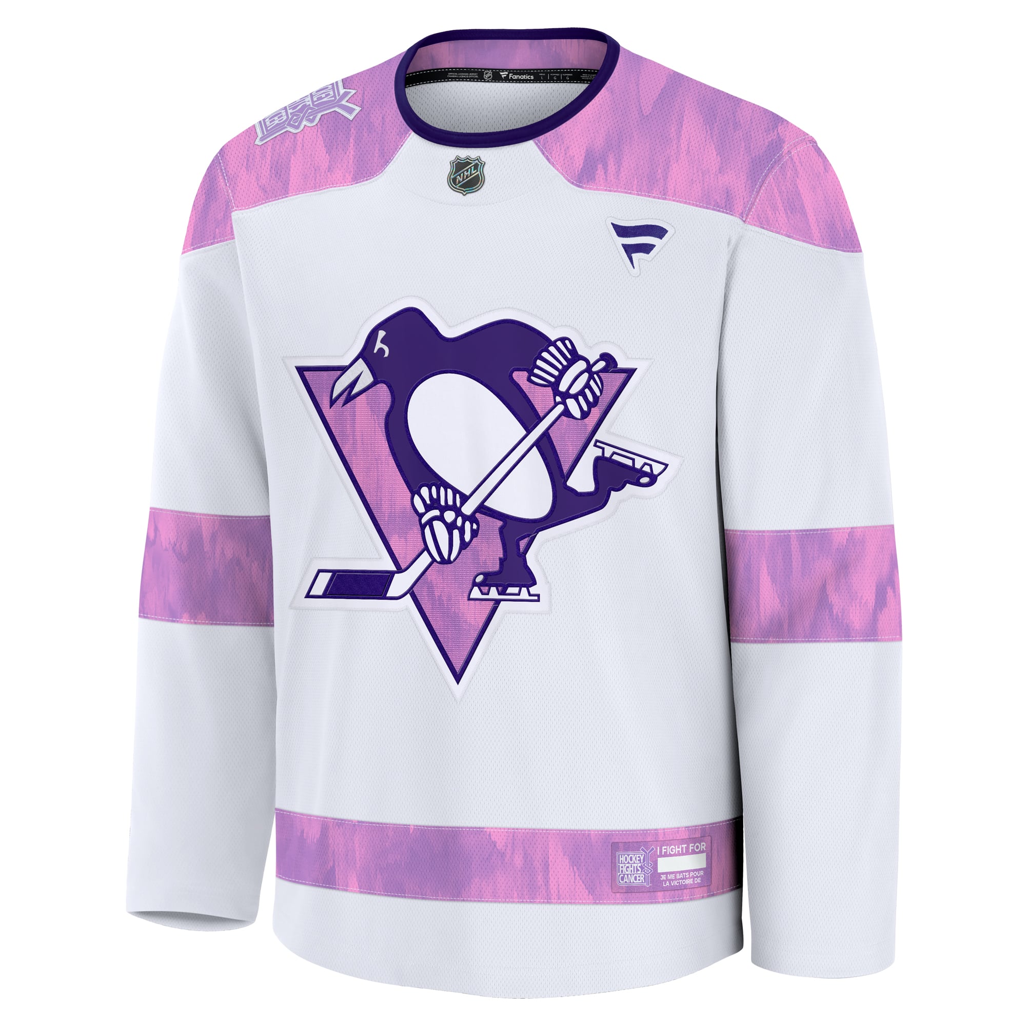 Pittsburgh Penguins 2024 Hockey Fights Cancer Practice Jersey - White - Image 3