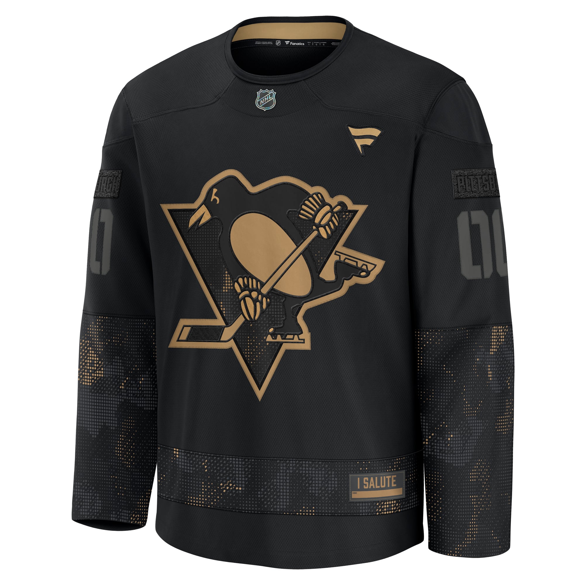 Pittsburgh Penguins 2024 Military Appreciation Custom Practice Jersey - Black - Image 3
