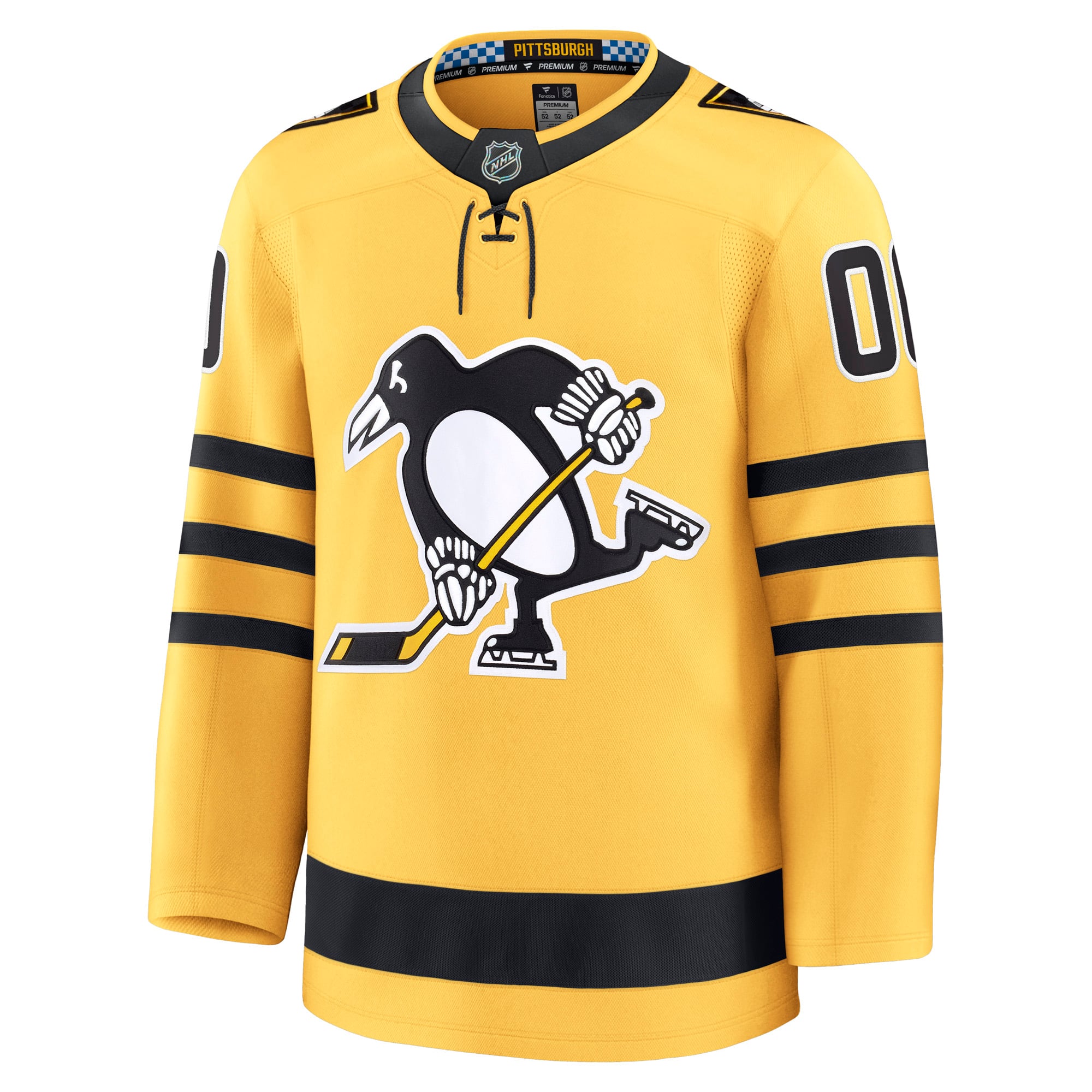 Pittsburgh Penguins Away Premium Custom Jersey - Gold - Image 3