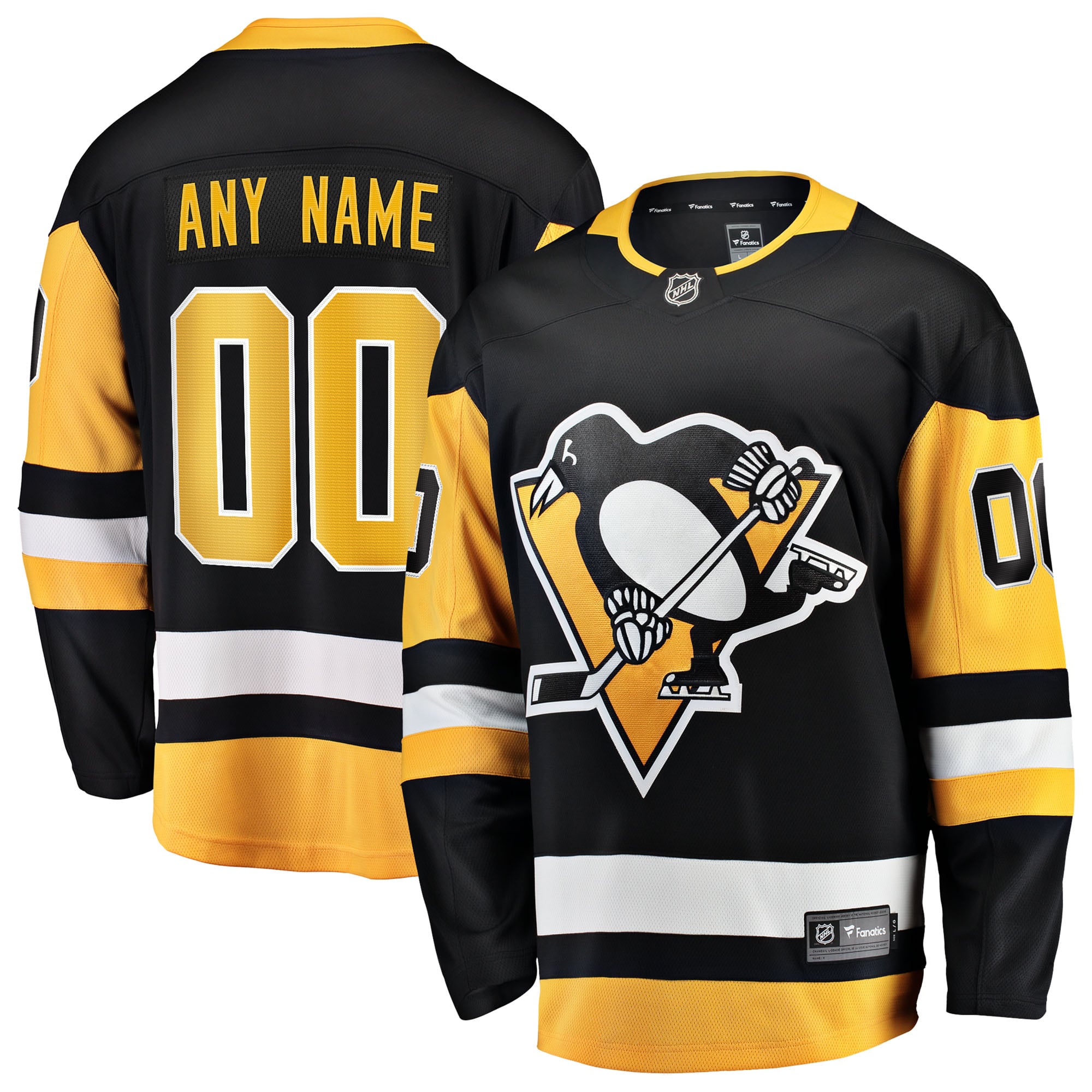 Pittsburgh Penguins Home Breakaway Custom Jersey - Black - Image 2
