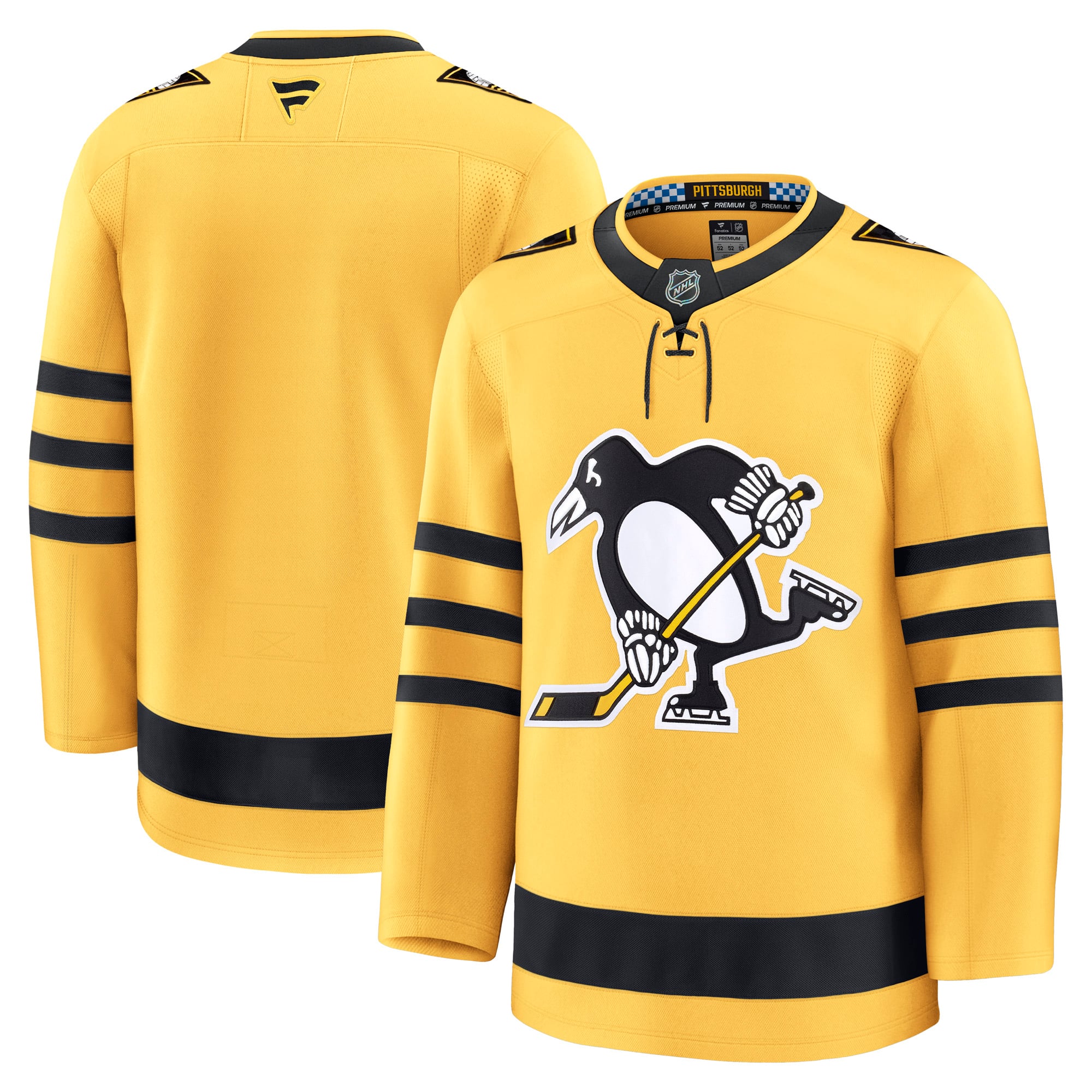 Pittsburgh Penguins Home Premium Jersey - Gold