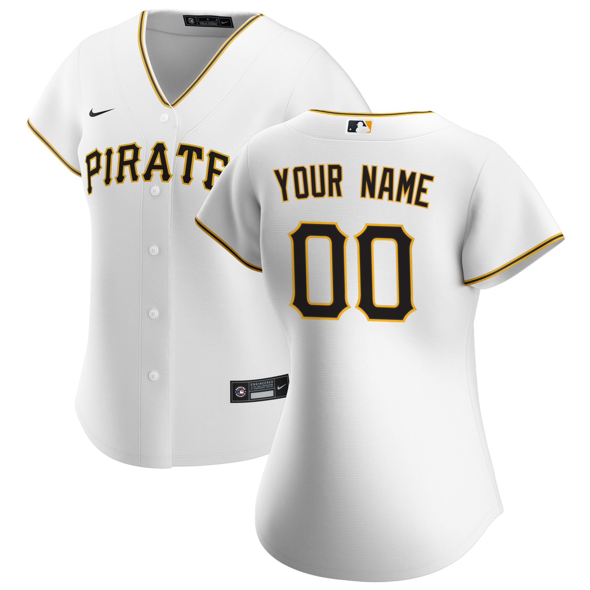 Pittsburgh Pirates Women's Home Custom Jersey - White - Image 2