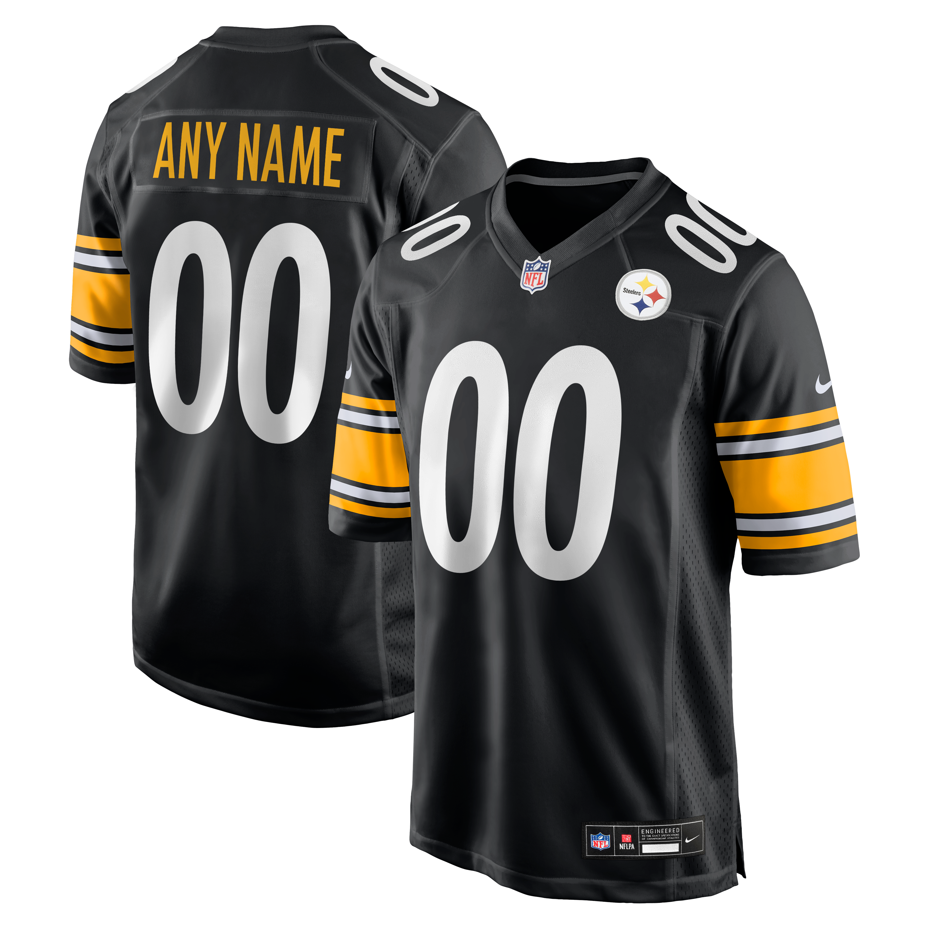 Pittsburgh Steelers Custom Game Jersey - Black - Image 2