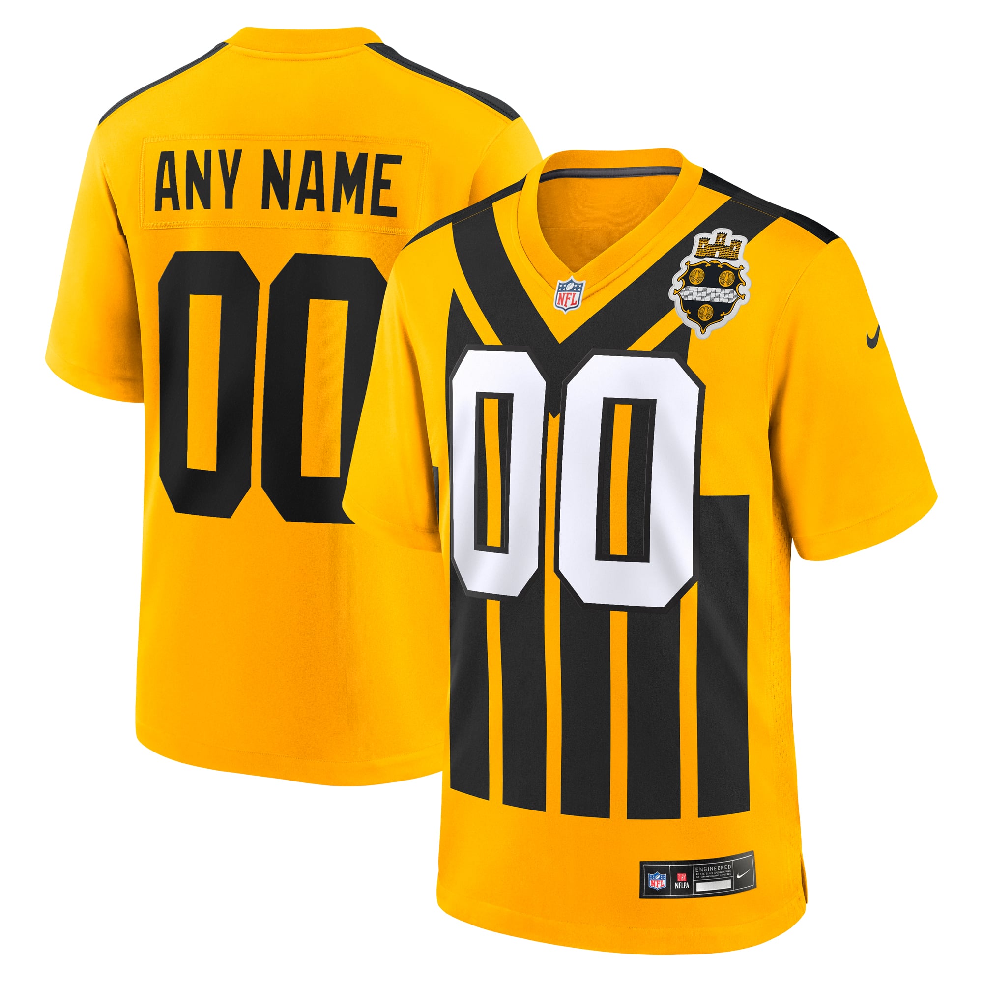 Pittsburgh Steelers Custom Game Jersey - Gold