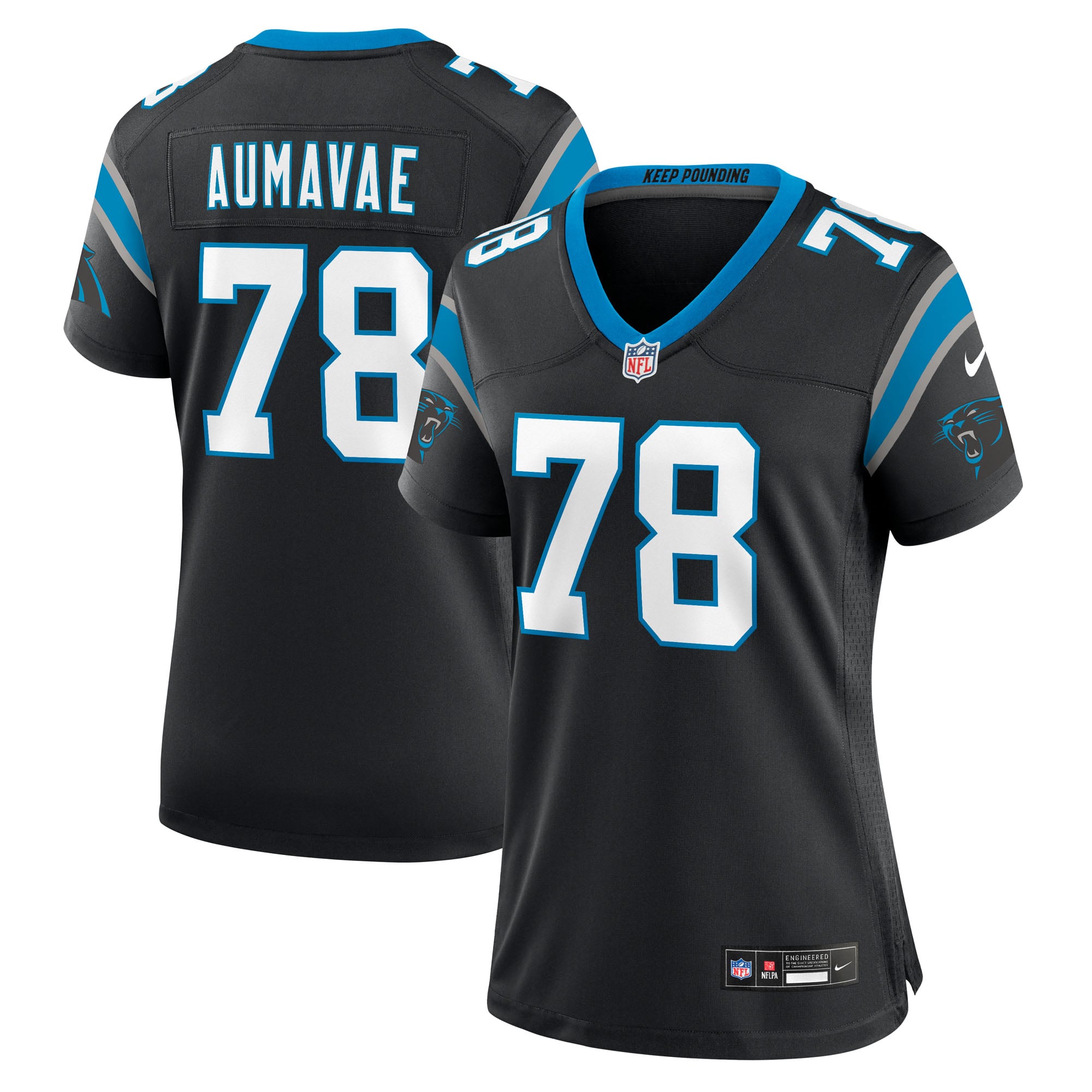Popo Aumavae Carolina Panthers Women's Team Game Jersey - Black - Image 2