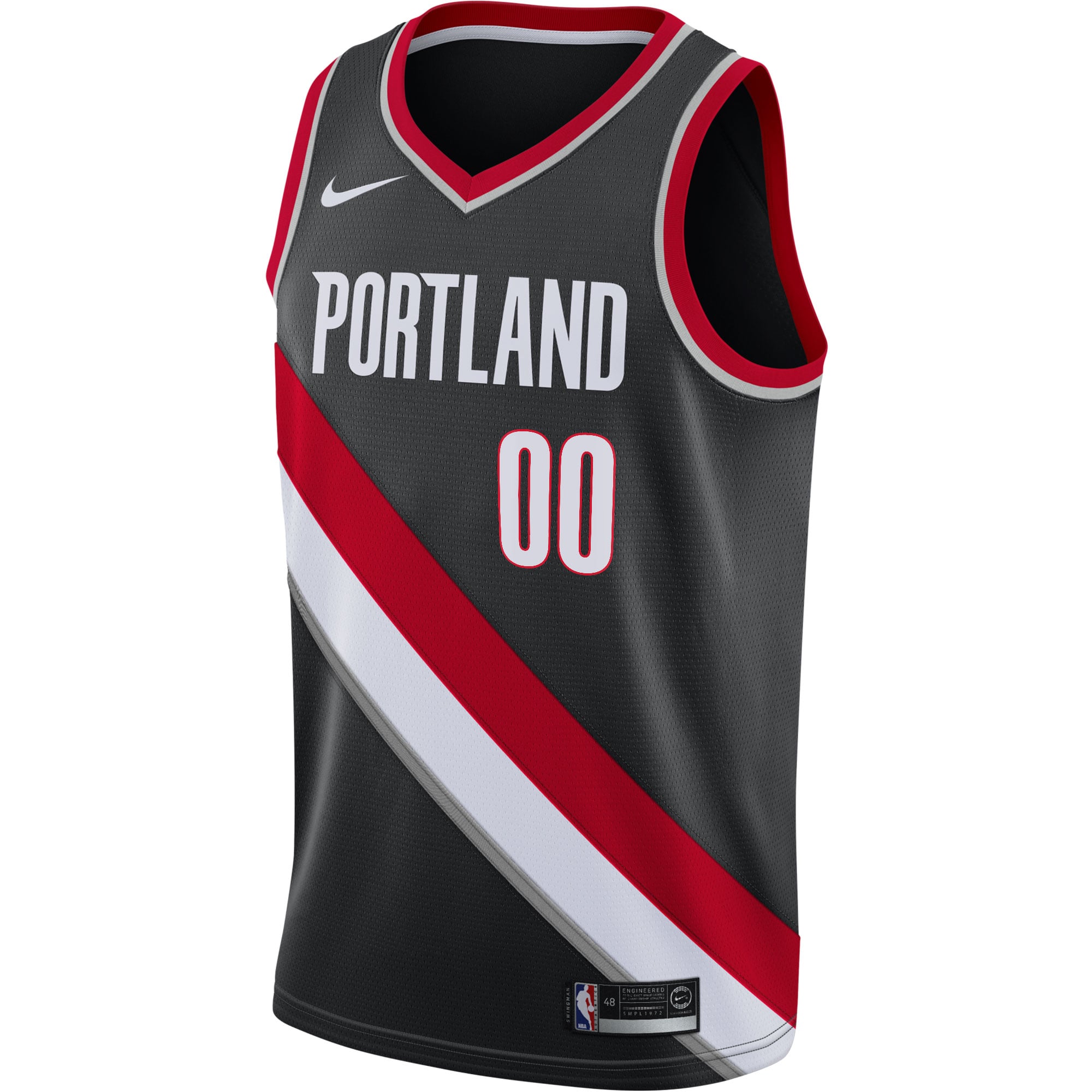 Portland Trail Blazers 2020/21 Swingman Custom Jersey - Association Edition - Black - Image 3