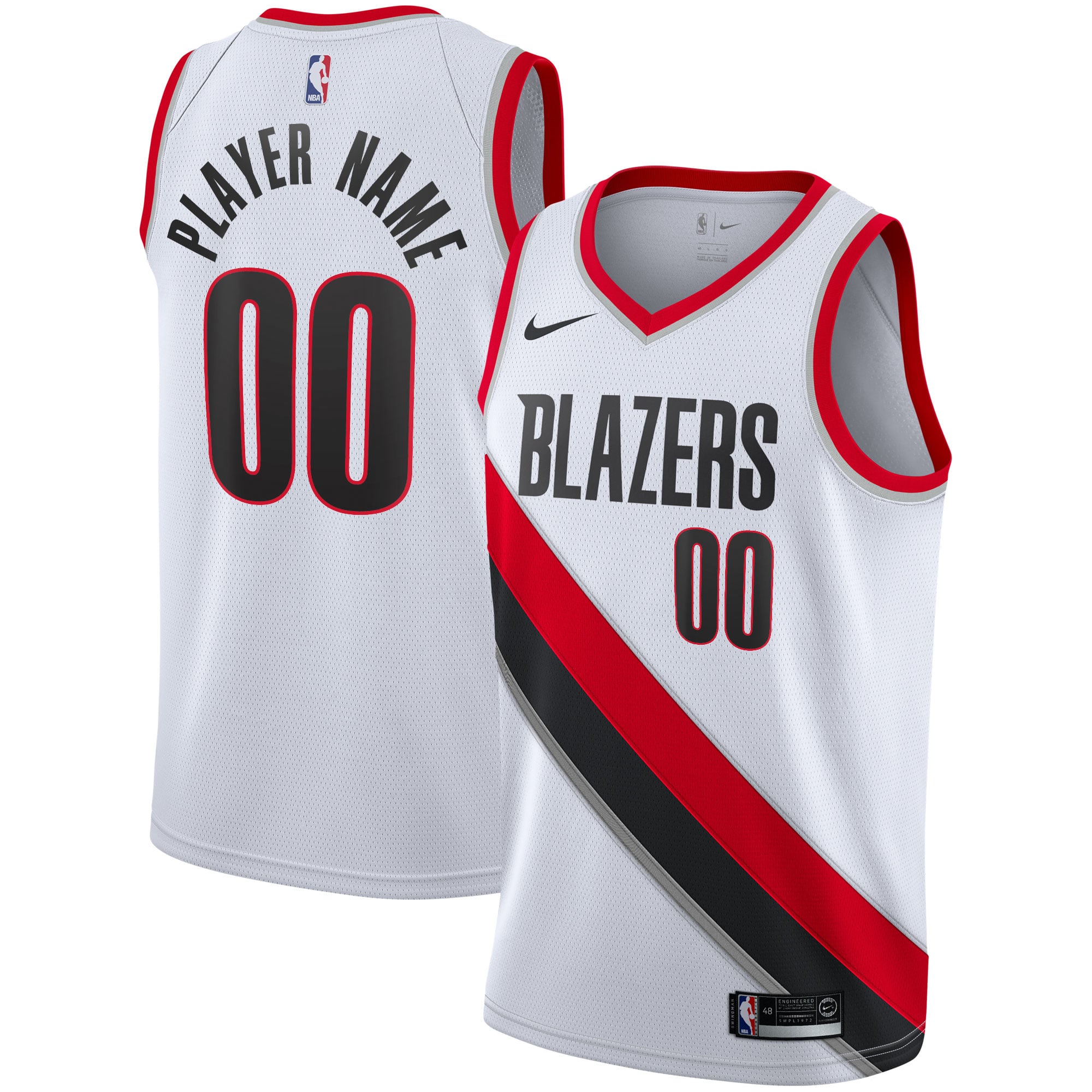 Portland Trail Blazers 2020/21 Swingman Custom Jersey - Association Edition - White - Image 2