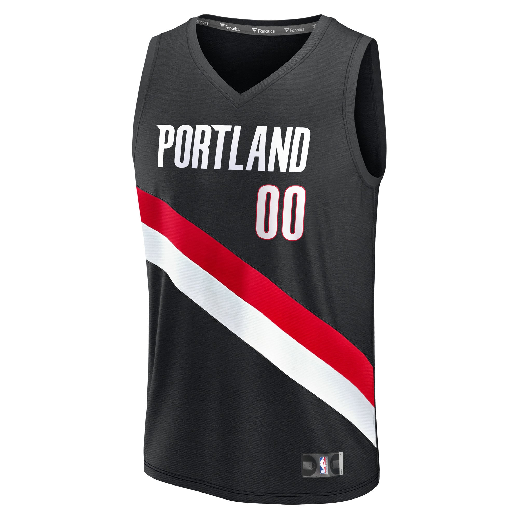 Portland Trail Blazers Fast Break Custom Jersey - Association Edition - Black - Image 3