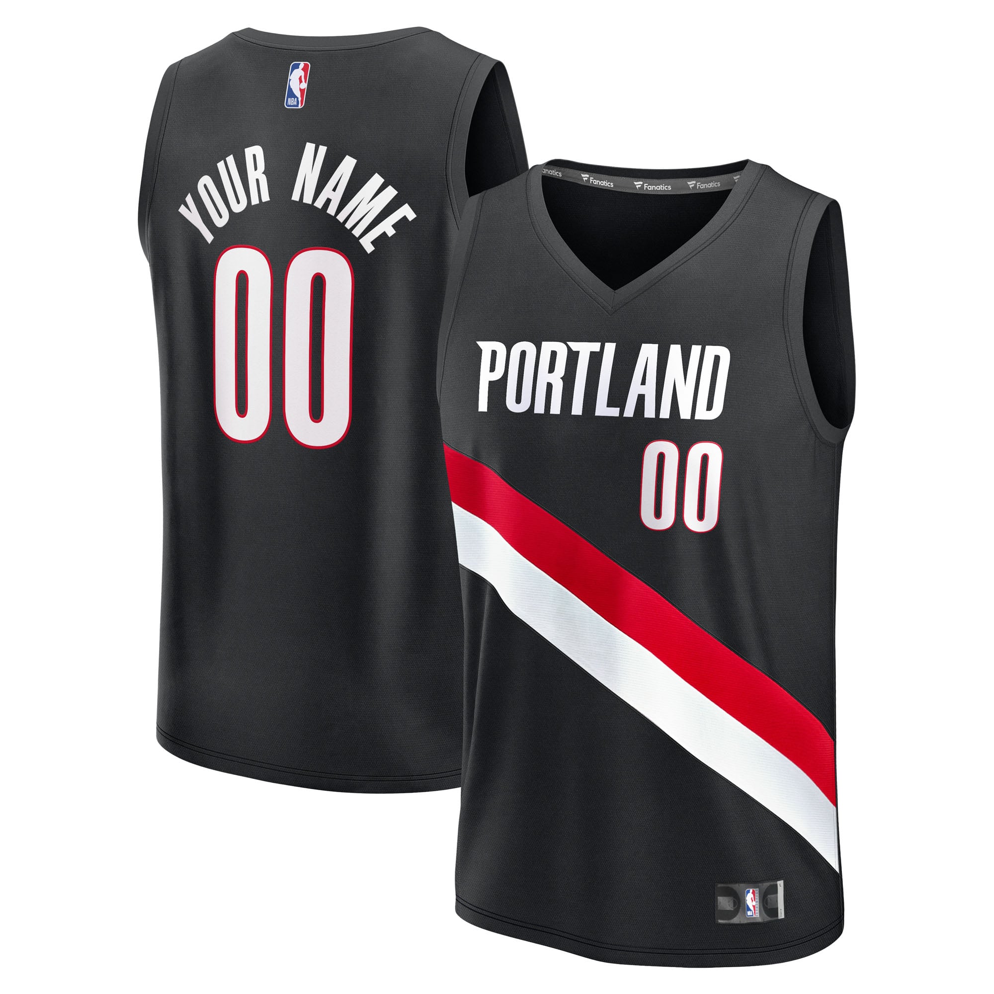 Portland Trail Blazers Fast Break Custom Jersey - Association Edition - Black