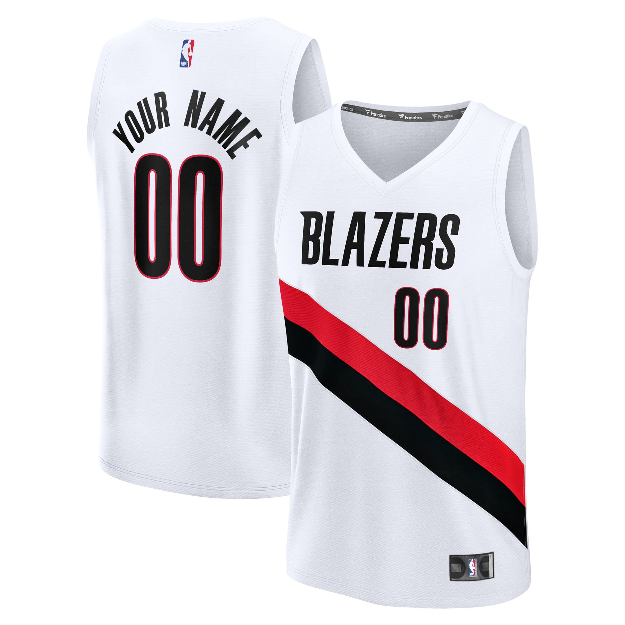 Portland Trail Blazers Fast Break Custom Jersey - Association Edition - White