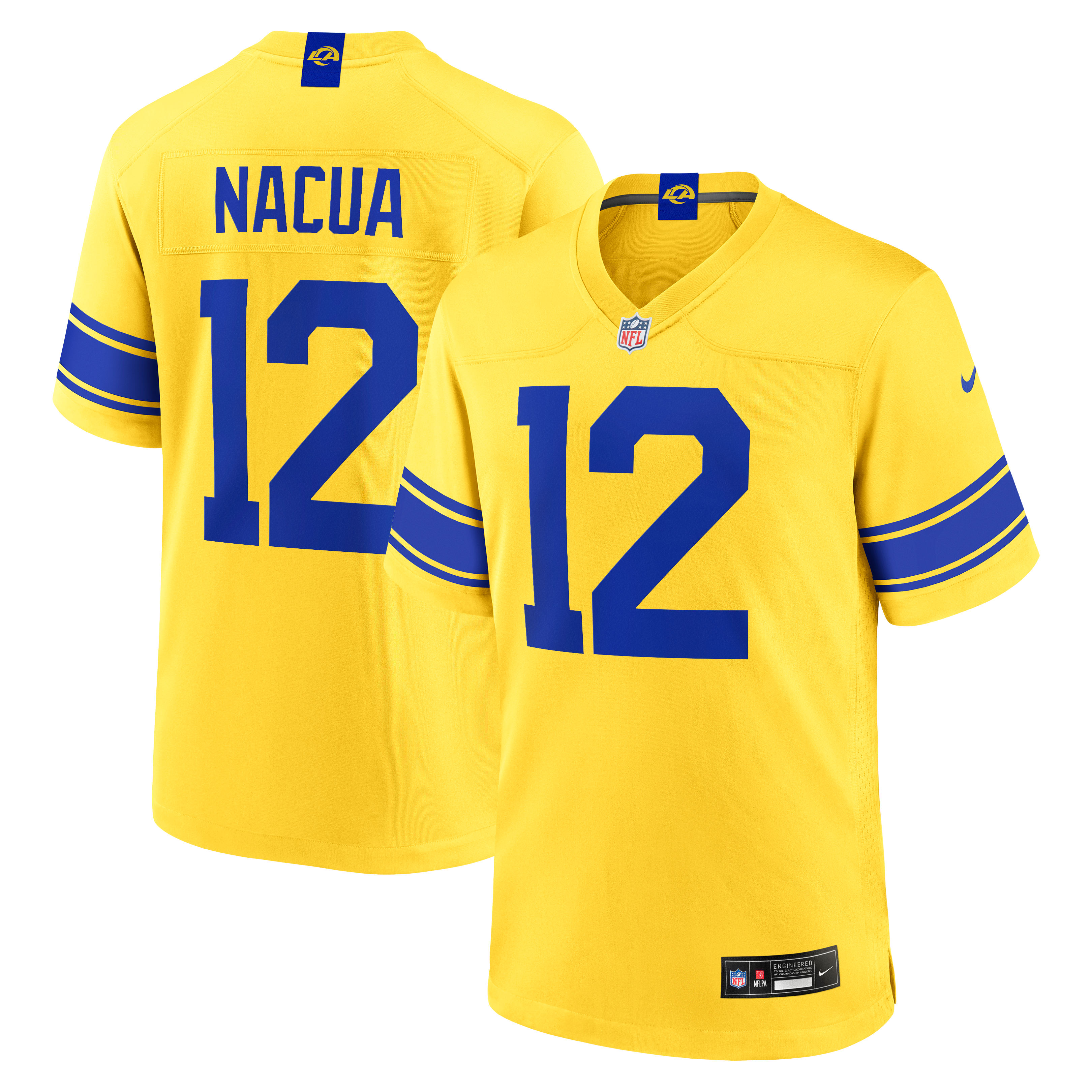 Puka Nacua Los Angeles Rams White Game Player Jersey - Gold - Image 2