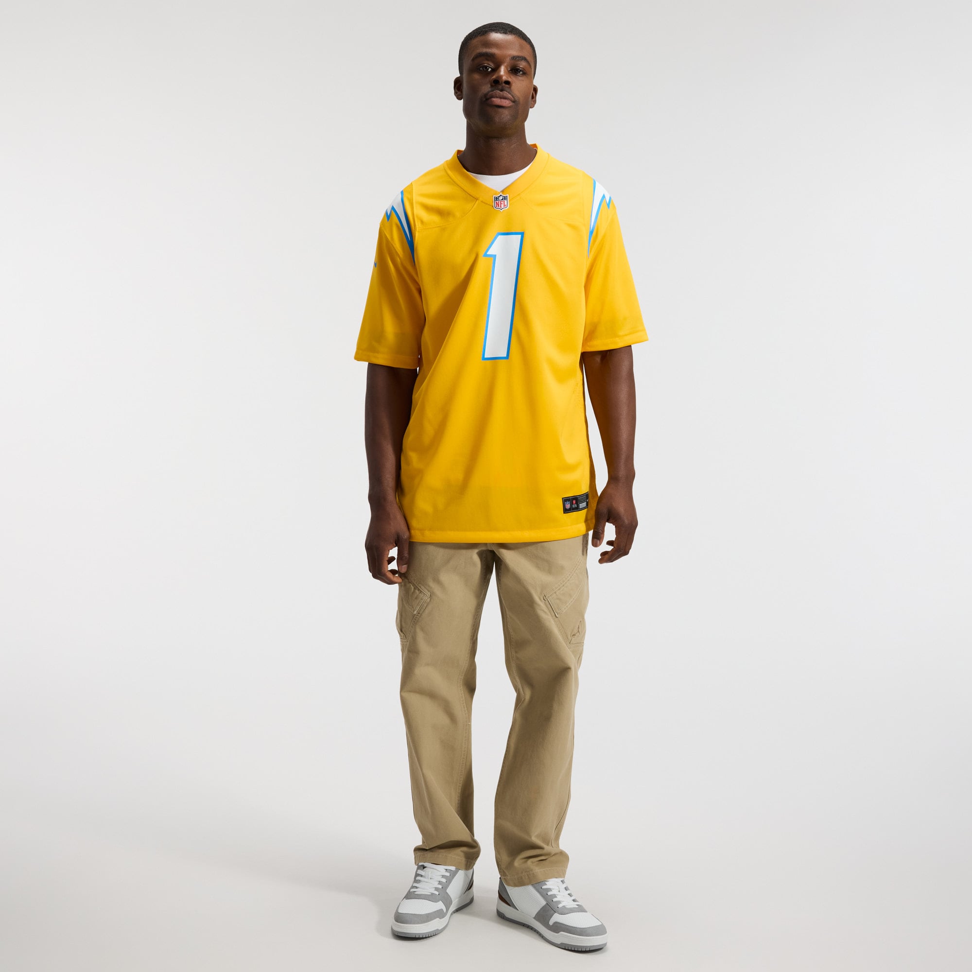 Quentin Johnston Los Angeles Chargers Alternate Charger Power Game Player Jersey - Gold - Image 6