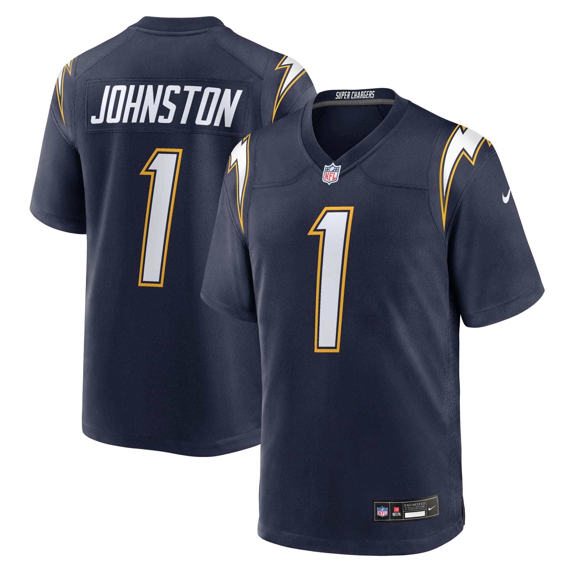 Quentin Johnston Los Angeles Chargers Alternate Super Chargers Game Player Jersey - Navy - Image 2