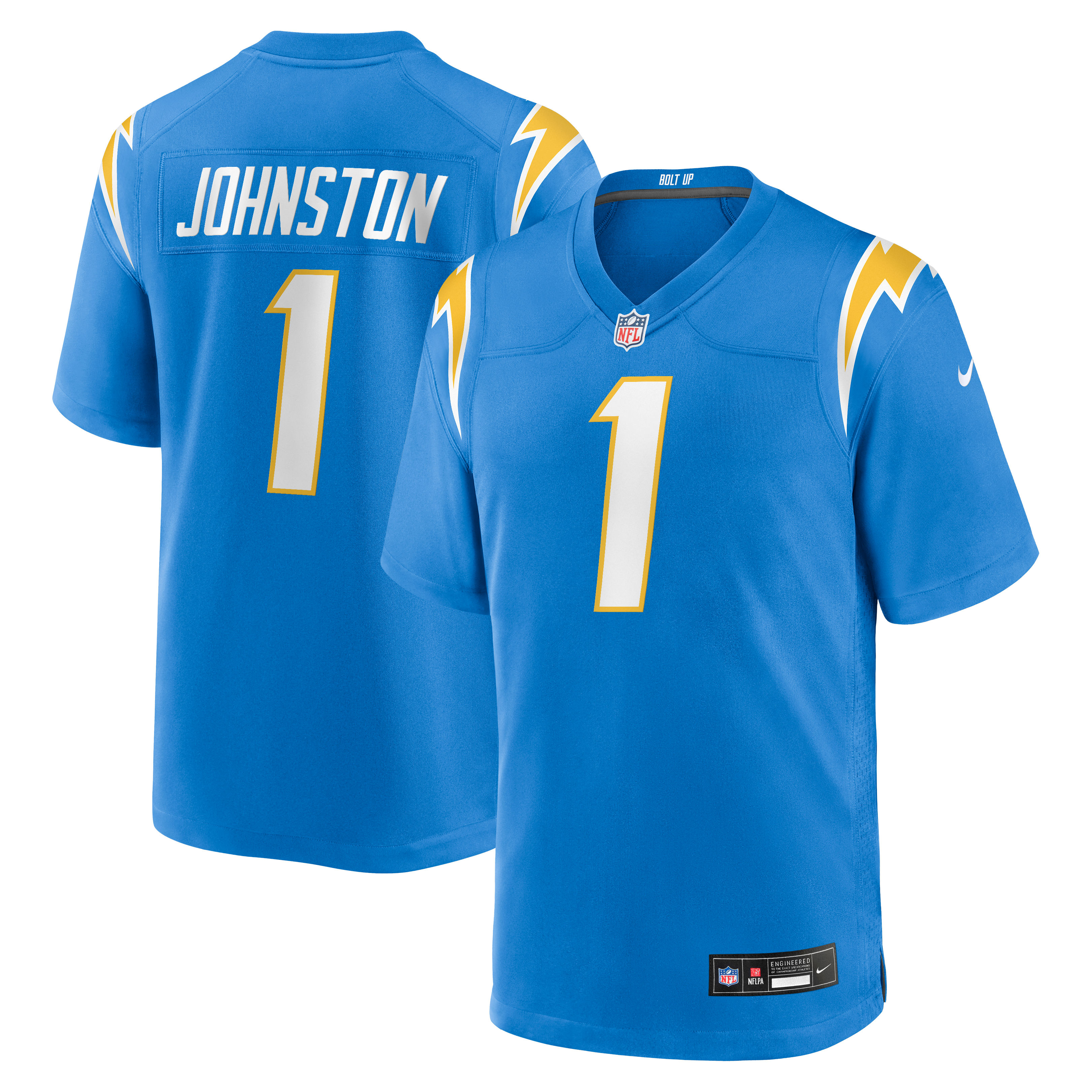 Quentin Johnston Los Angeles Chargers Alternate Super Chargers Game Player Jersey - Powder Blue - Image 2