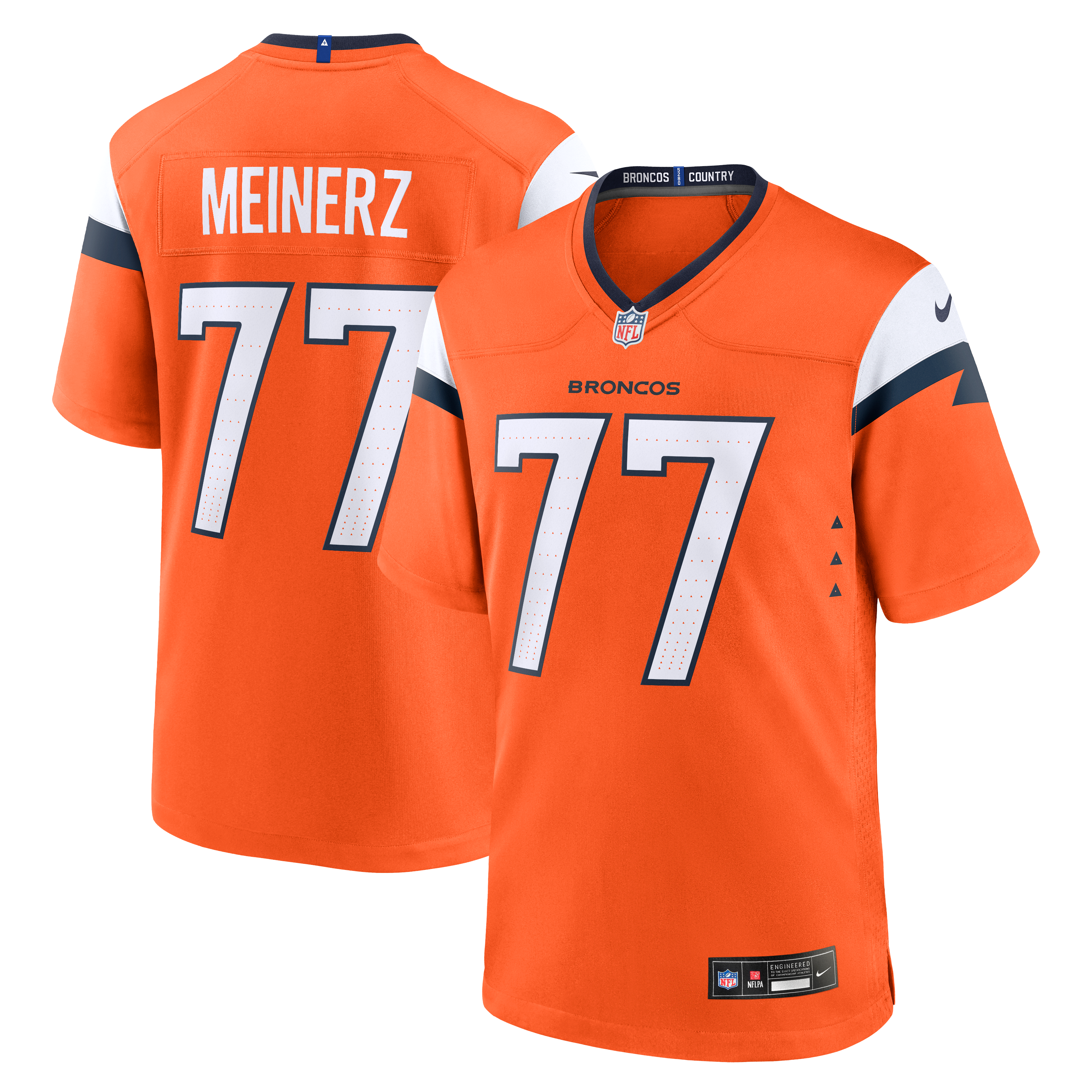 Quinn Meinerz Denver Broncos Team Game Jersey - Orange - Image 2