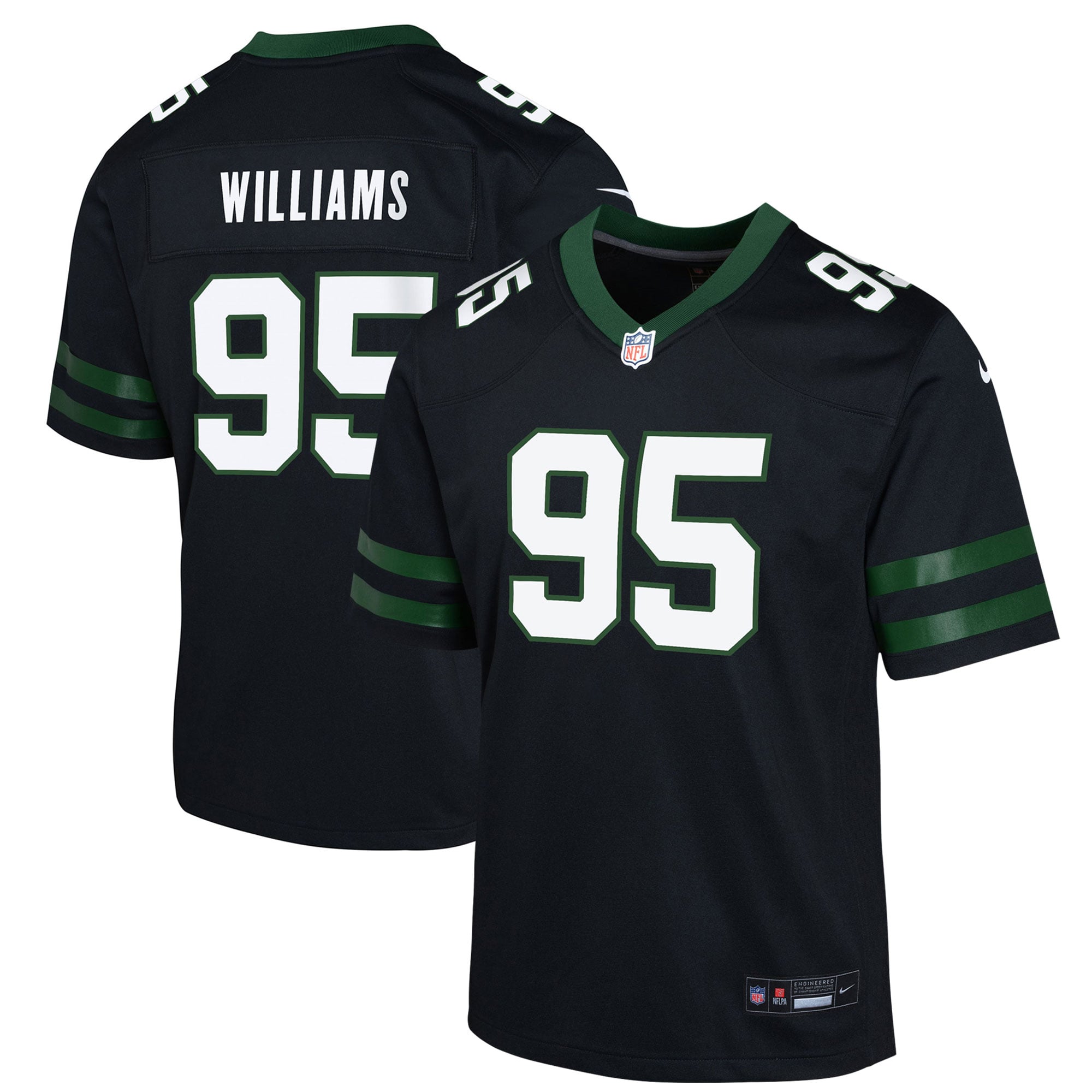 Quinnen Williams New York Jets Youth Game Jersey - Black - Image 2