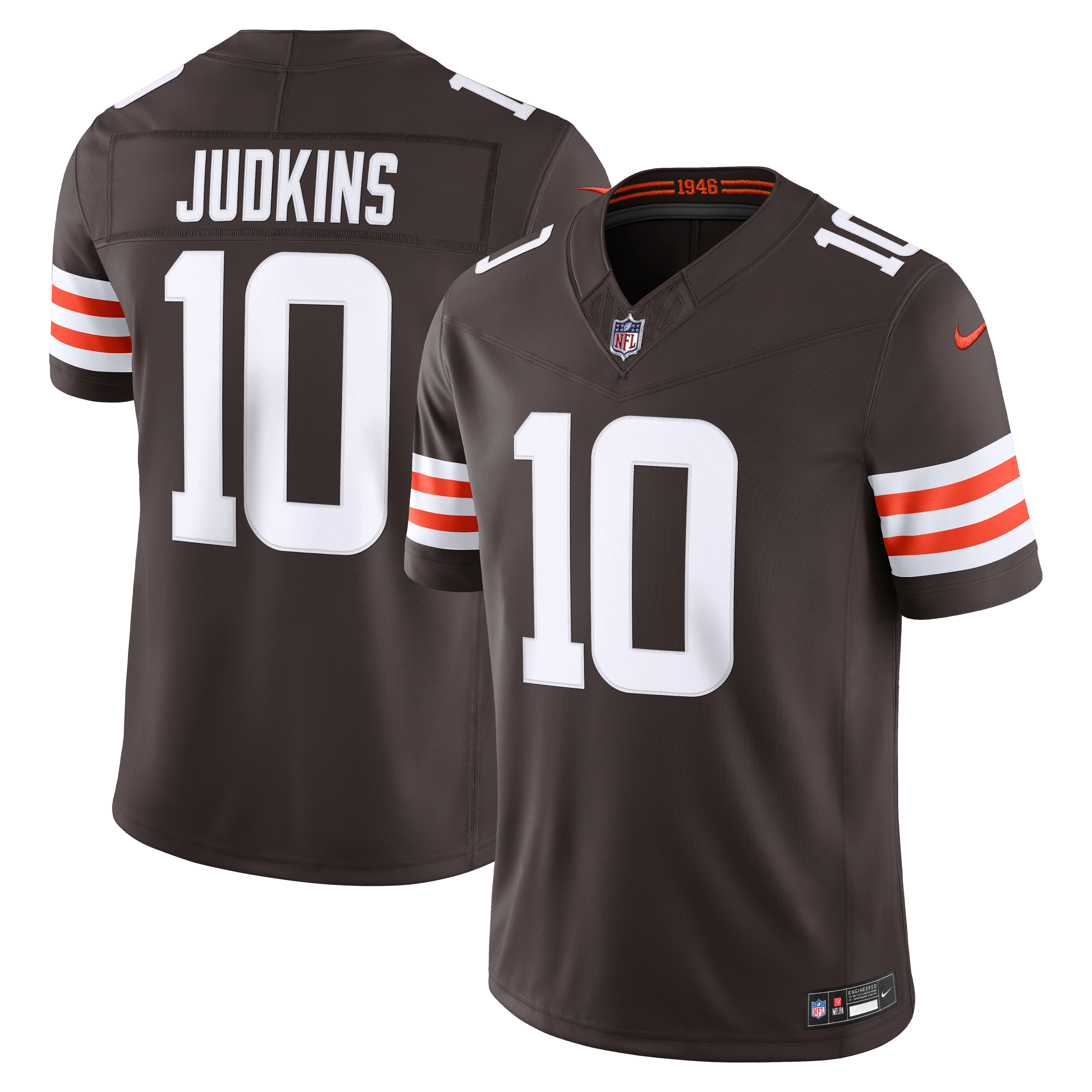 Quinshon Judkins Cleveland Browns Team Vapor F.U.S.E. Stitched Limited Jersey - Brown