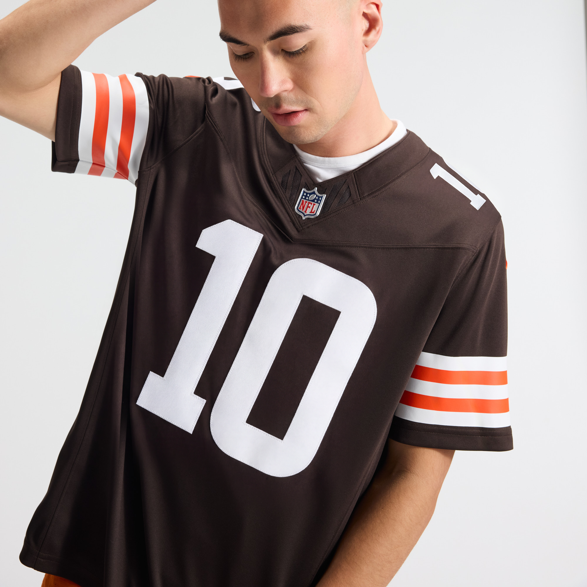 Quinshon Judkins Cleveland Browns Team Vapor F.U.S.E. Stitched Limited Jersey - Brown - Image 10