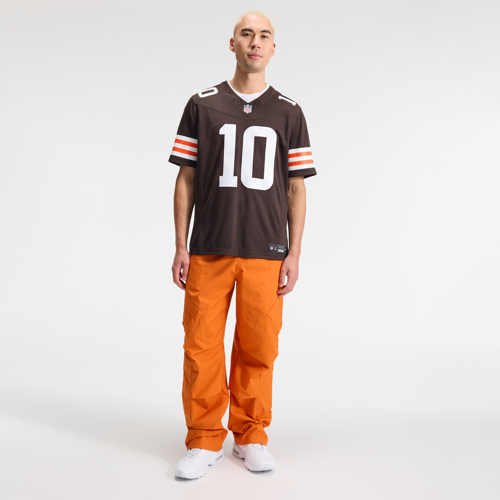 Quinshon Judkins Cleveland Browns Team Vapor F.U.S.E. Stitched Limited Jersey - Brown - Image 5