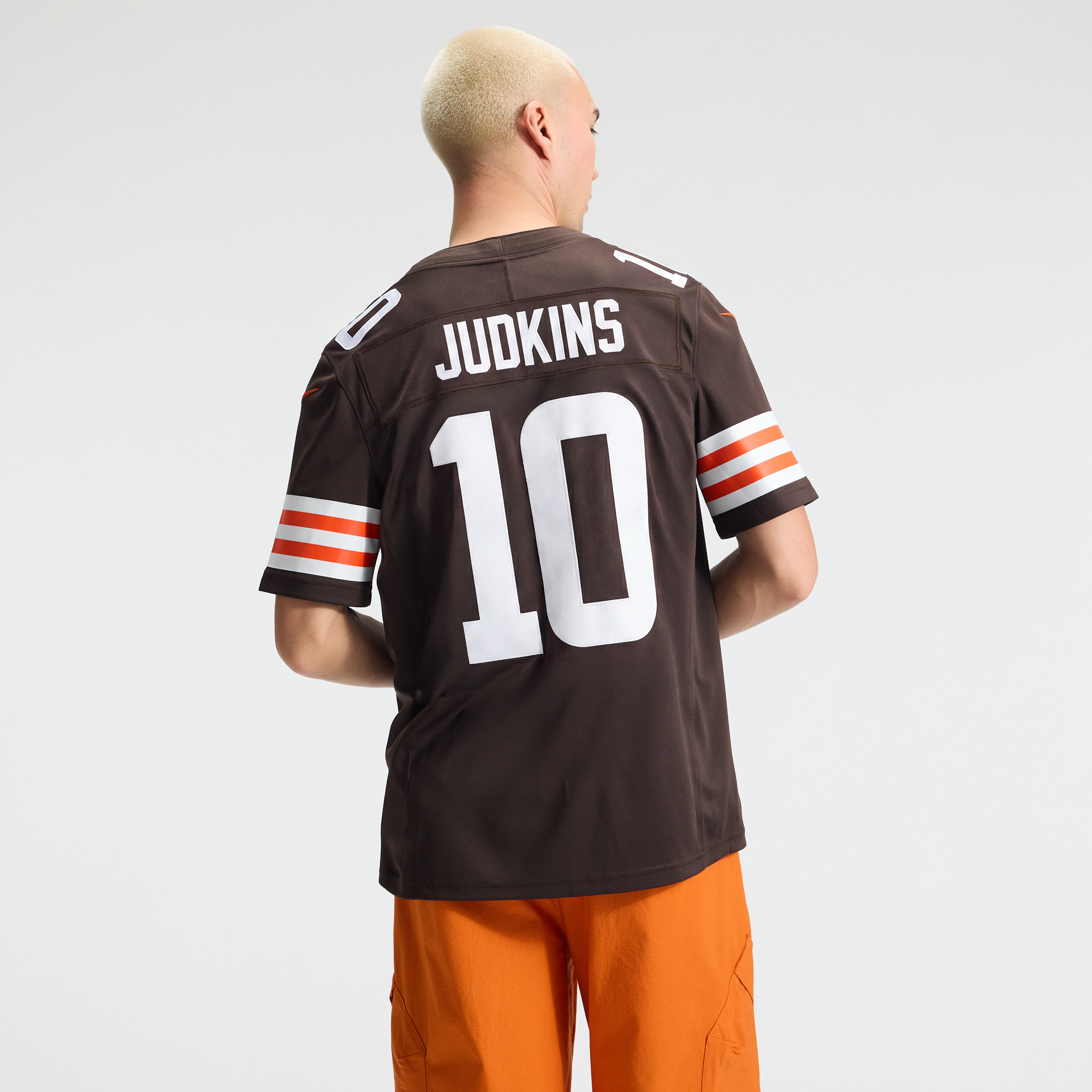 Quinshon Judkins Cleveland Browns Team Vapor F.U.S.E. Stitched Limited Jersey - Brown - Image 4